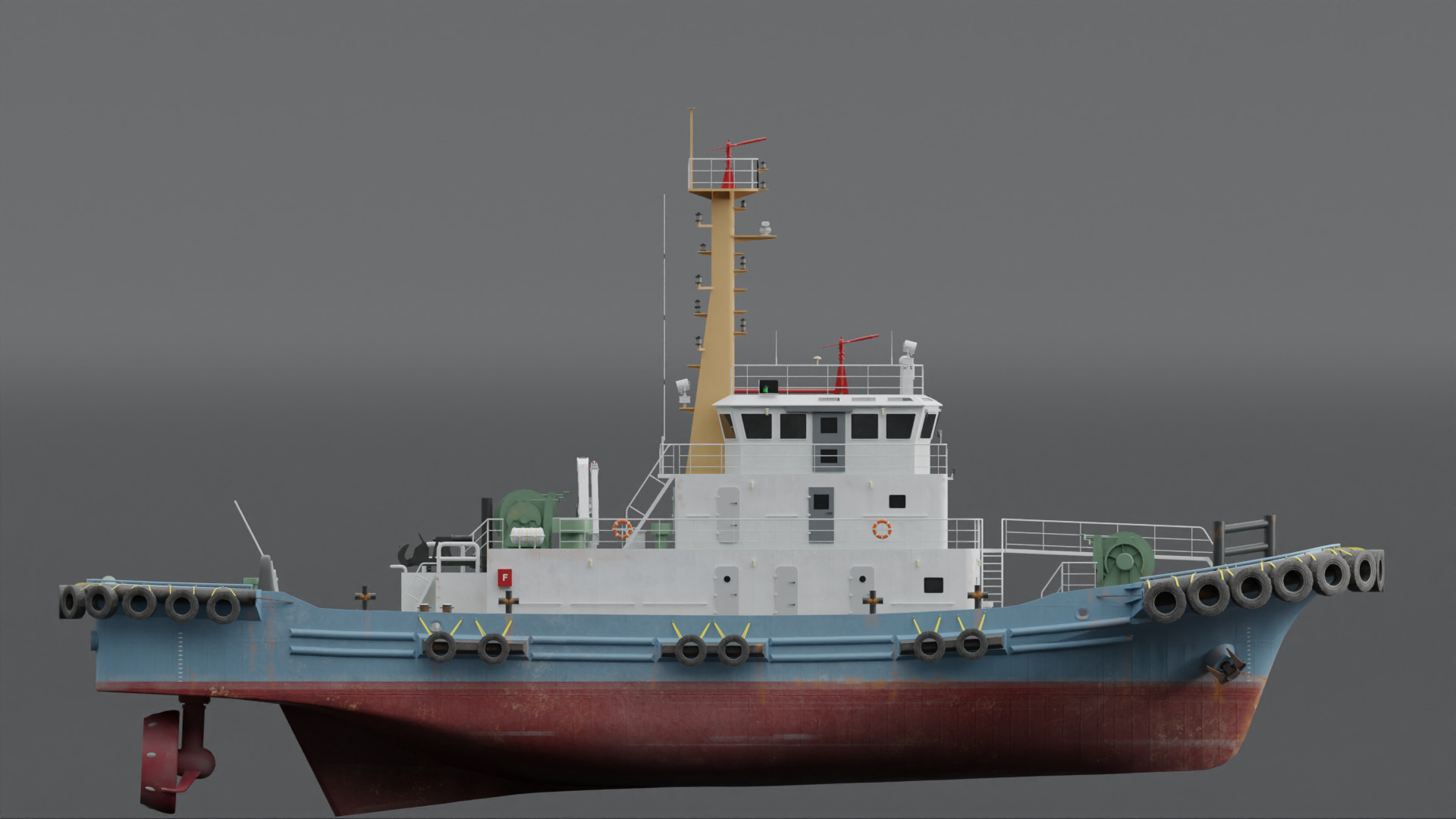 Tugboat 3D model_2