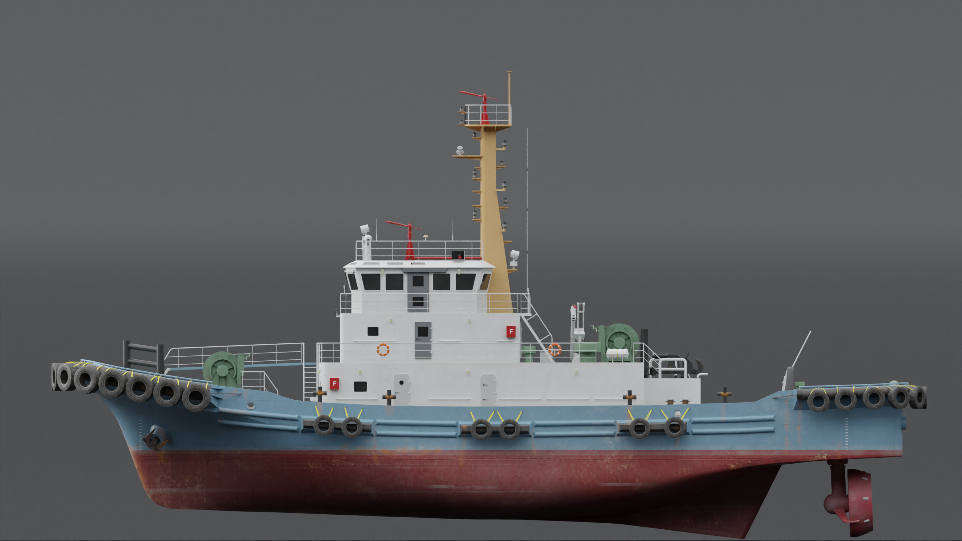 Tugboat 3D model_4