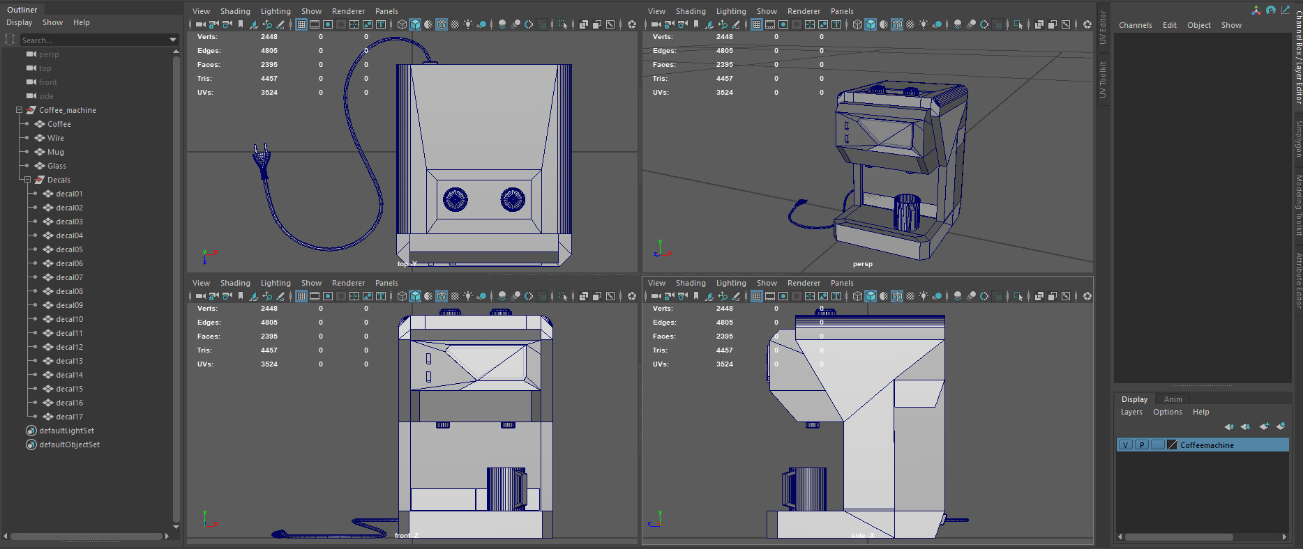 Coffee machine 2 PBR game ready Low-poly 3D model_12