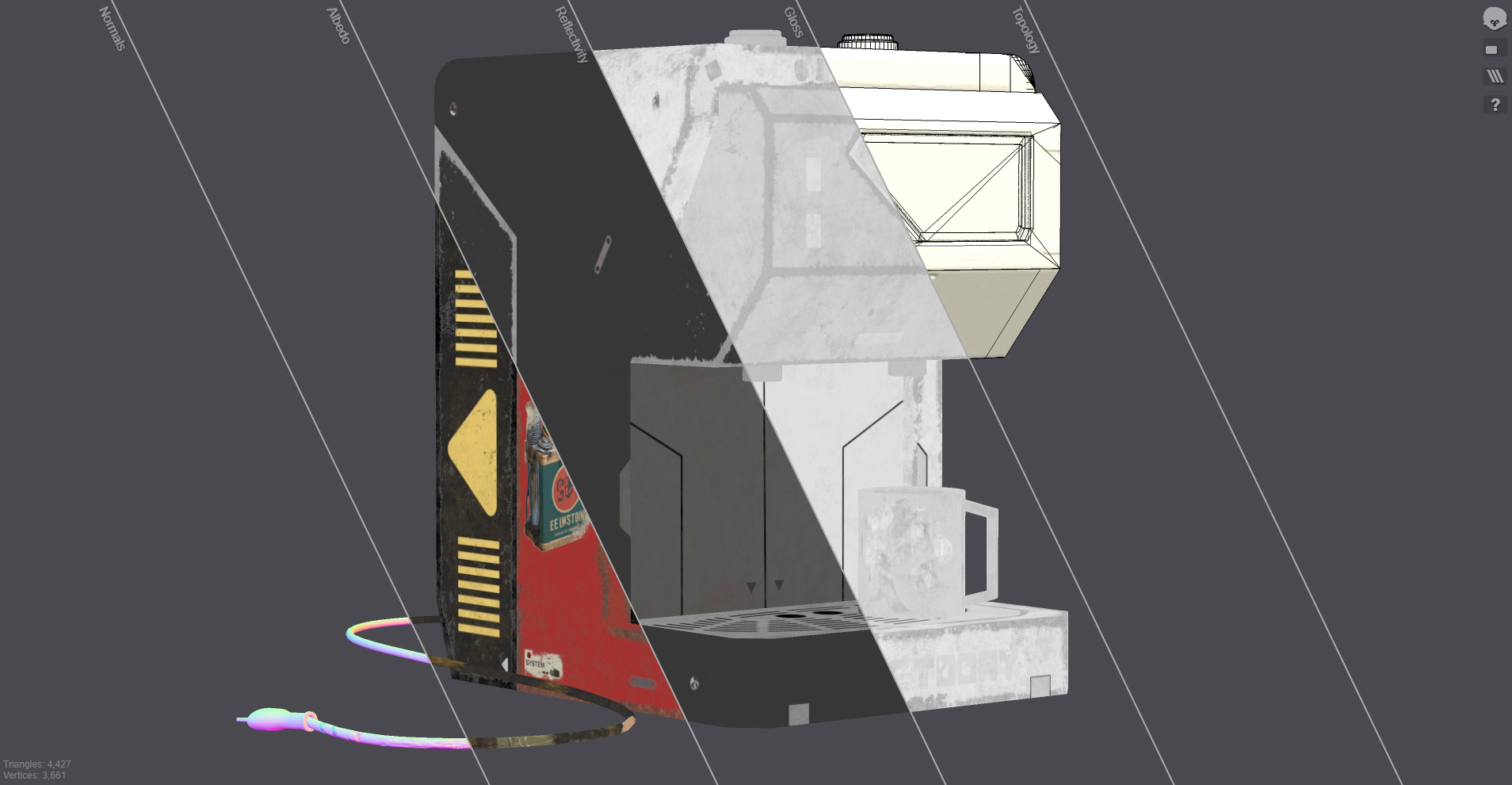 Coffee machine 2 PBR game ready Low-poly 3D model_8