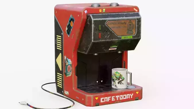 Coffee machine 2 PBR game ready