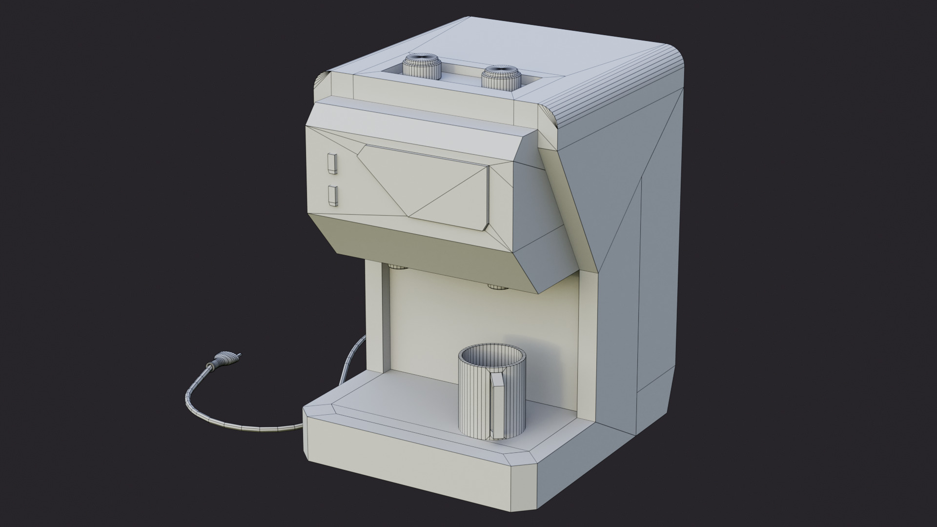 Coffee machine 2 PBR game ready Low-poly 3D model_10