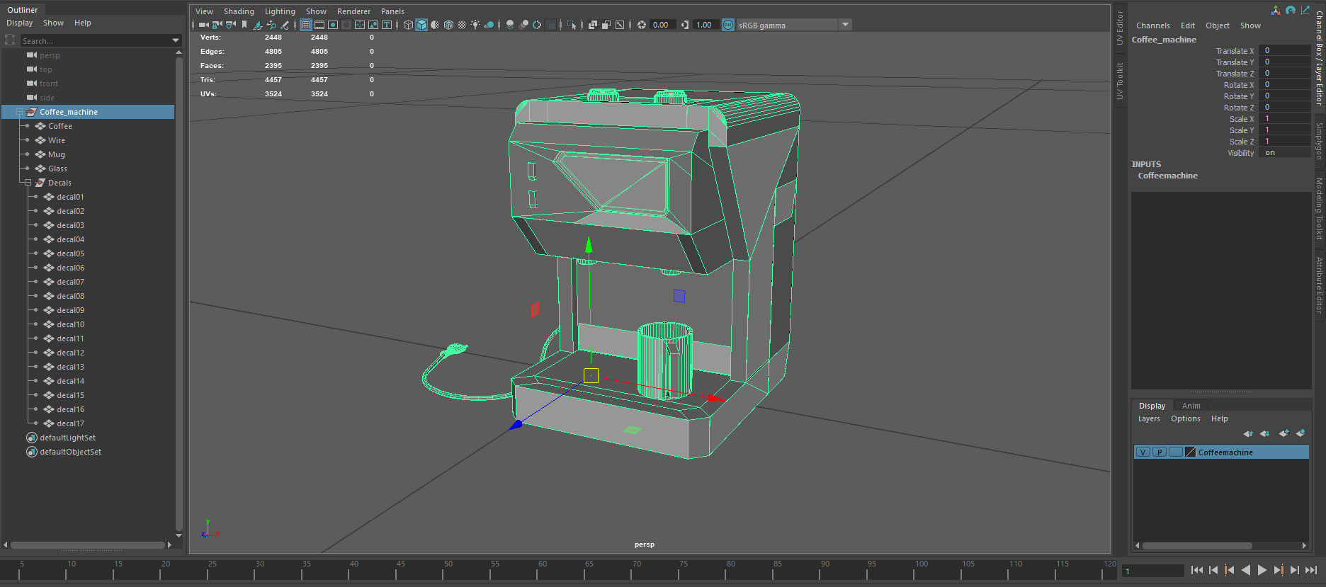 Coffee machine 2 PBR game ready Low-poly 3D model_13