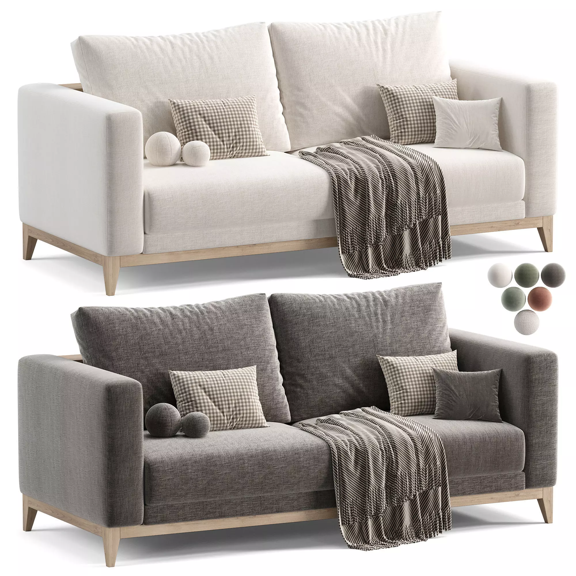 Harper sofa Low-poly 3D model