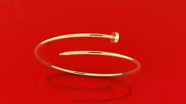 1342 1081 Bent Nail Gold Bangle