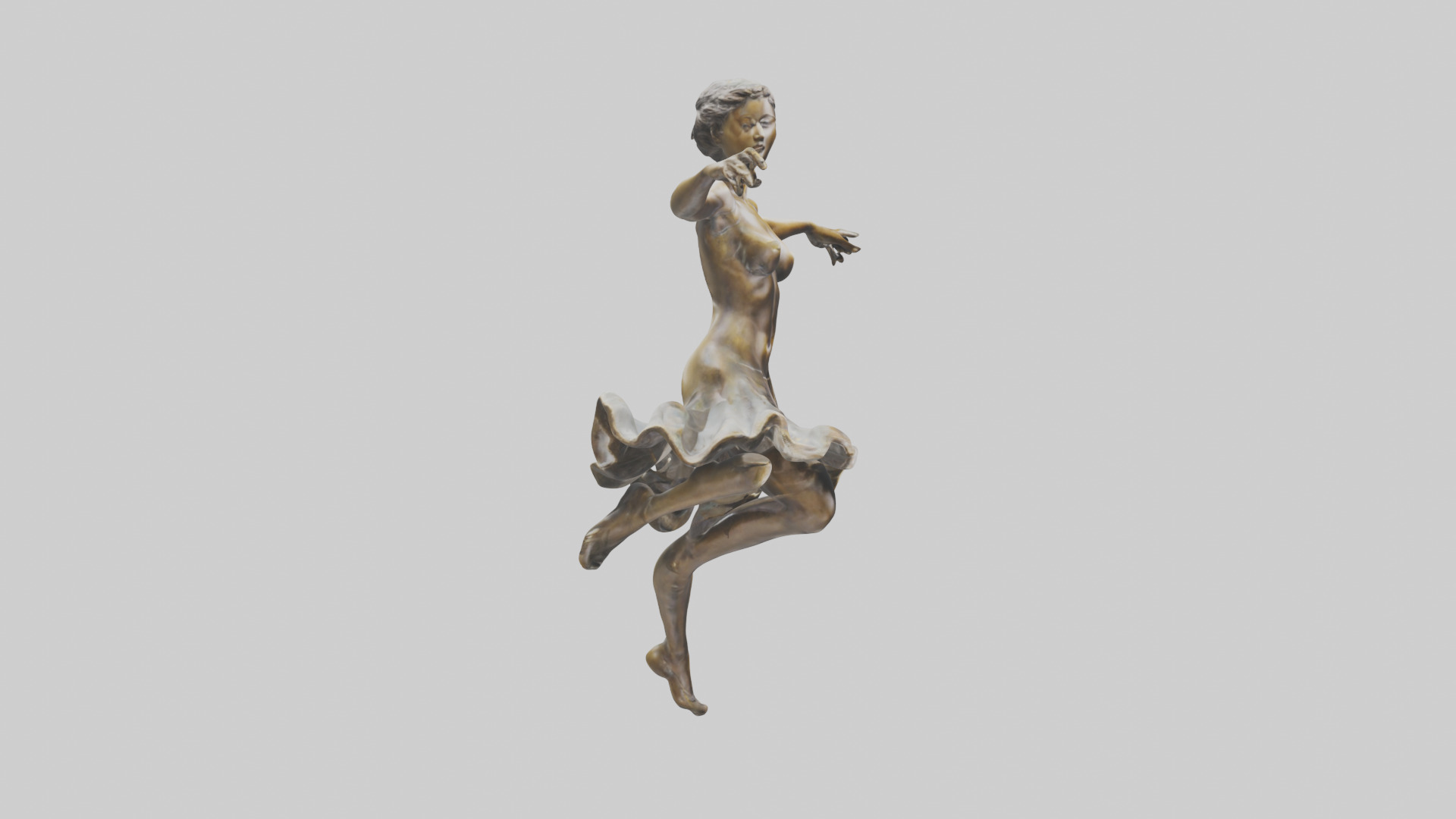 Leaping Dancer statue model Low-poly 3D model_13