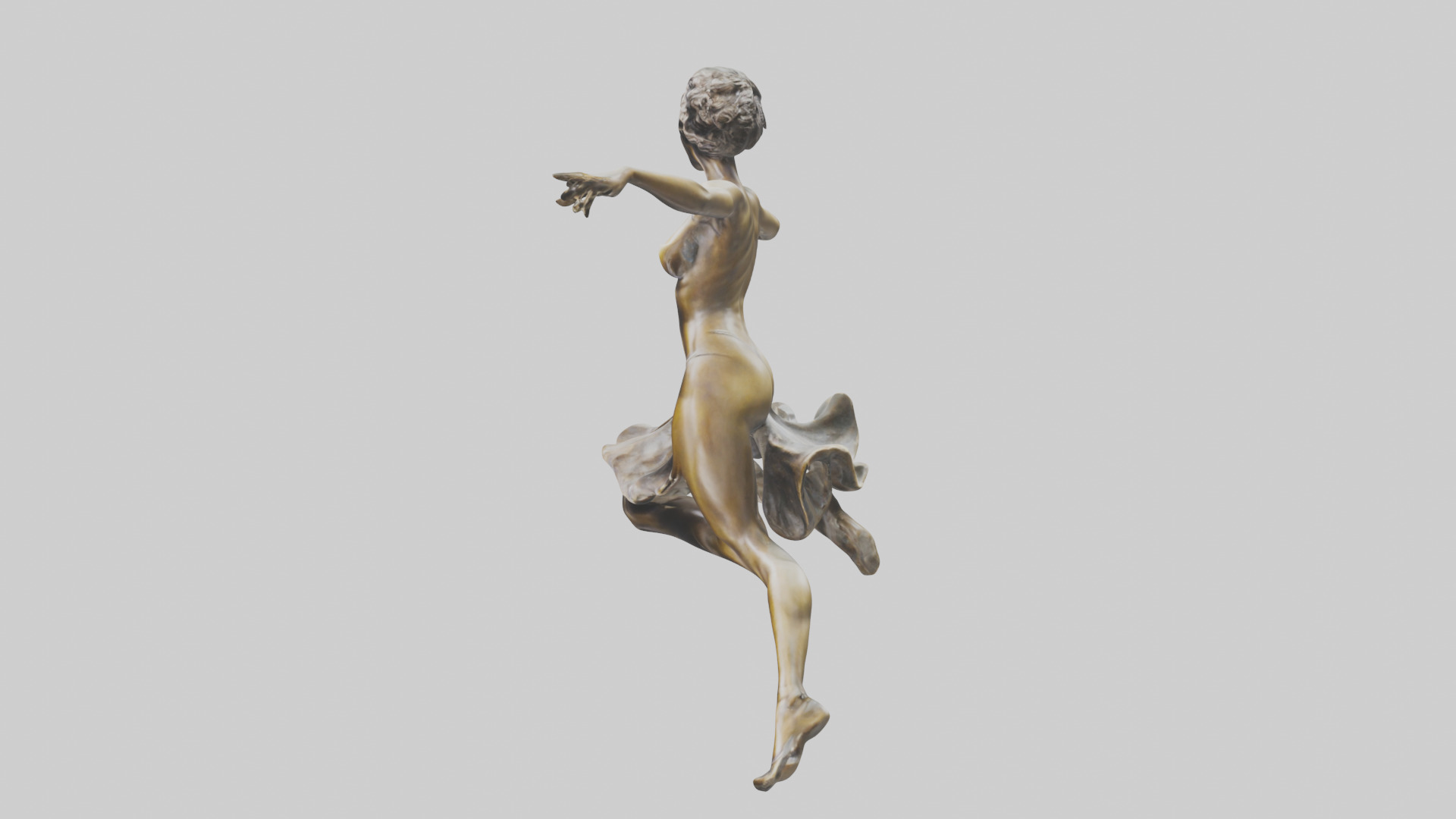 Leaping Dancer statue model Low-poly 3D model_12