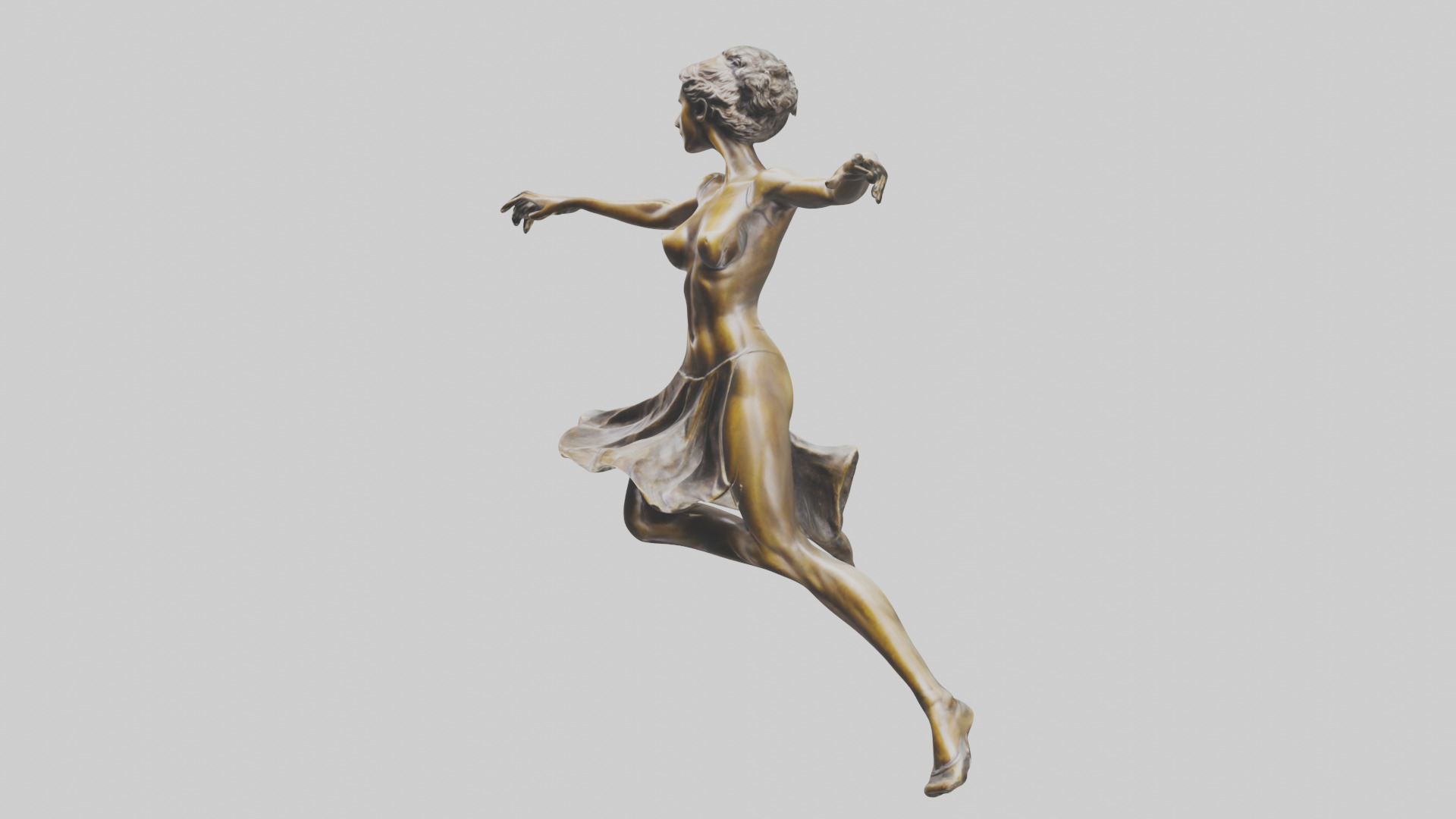 Leaping Dancer statue model Low-poly 3D model_8