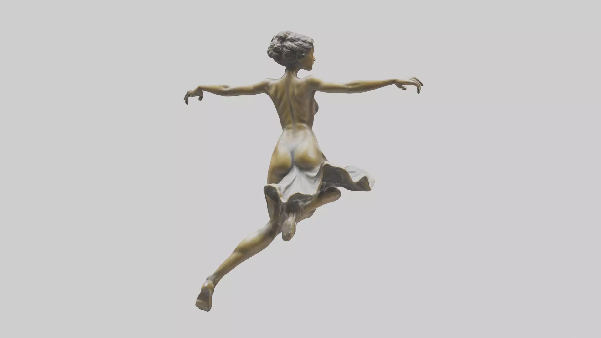Leaping Dancer statue model Low-poly 3D model_0