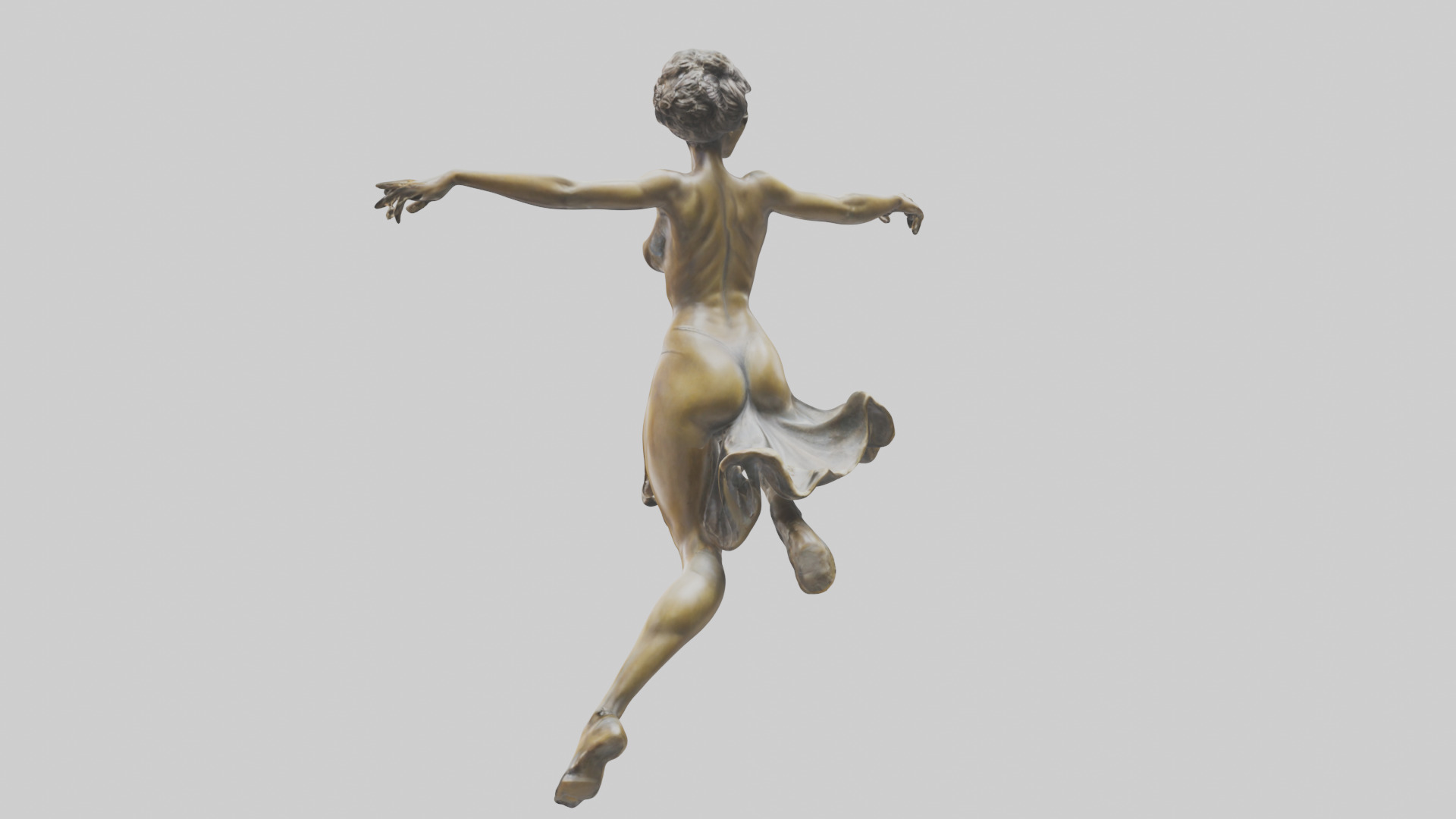 Leaping Dancer statue model Low-poly 3D model_1