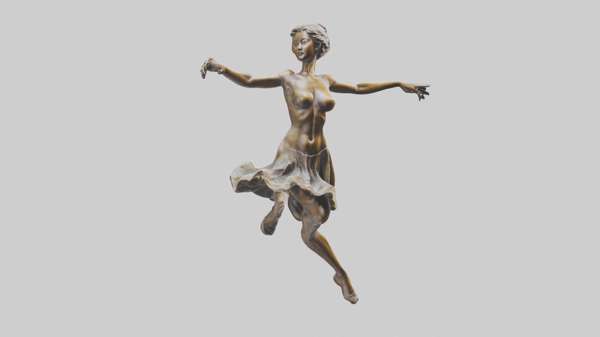Leaping Dancer statue model Low-poly 3D model_11