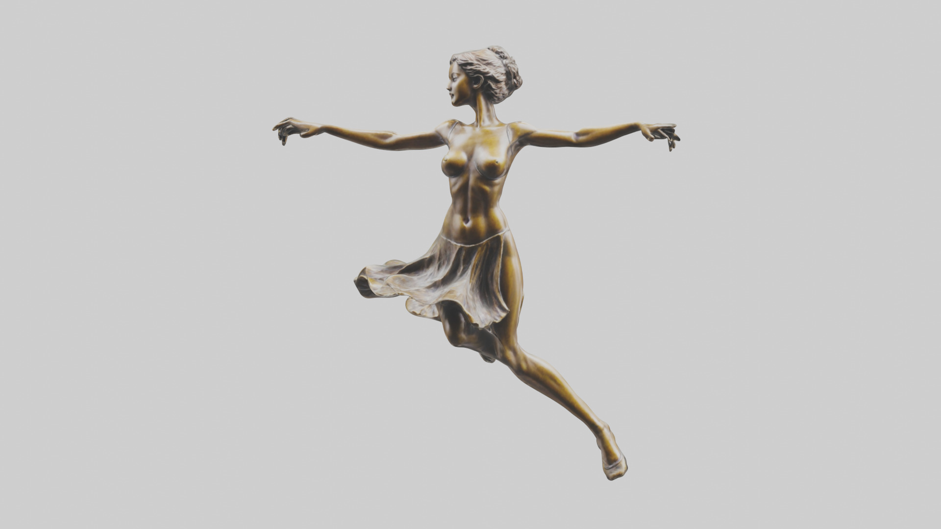 Leaping Dancer statue model Low-poly 3D model_9