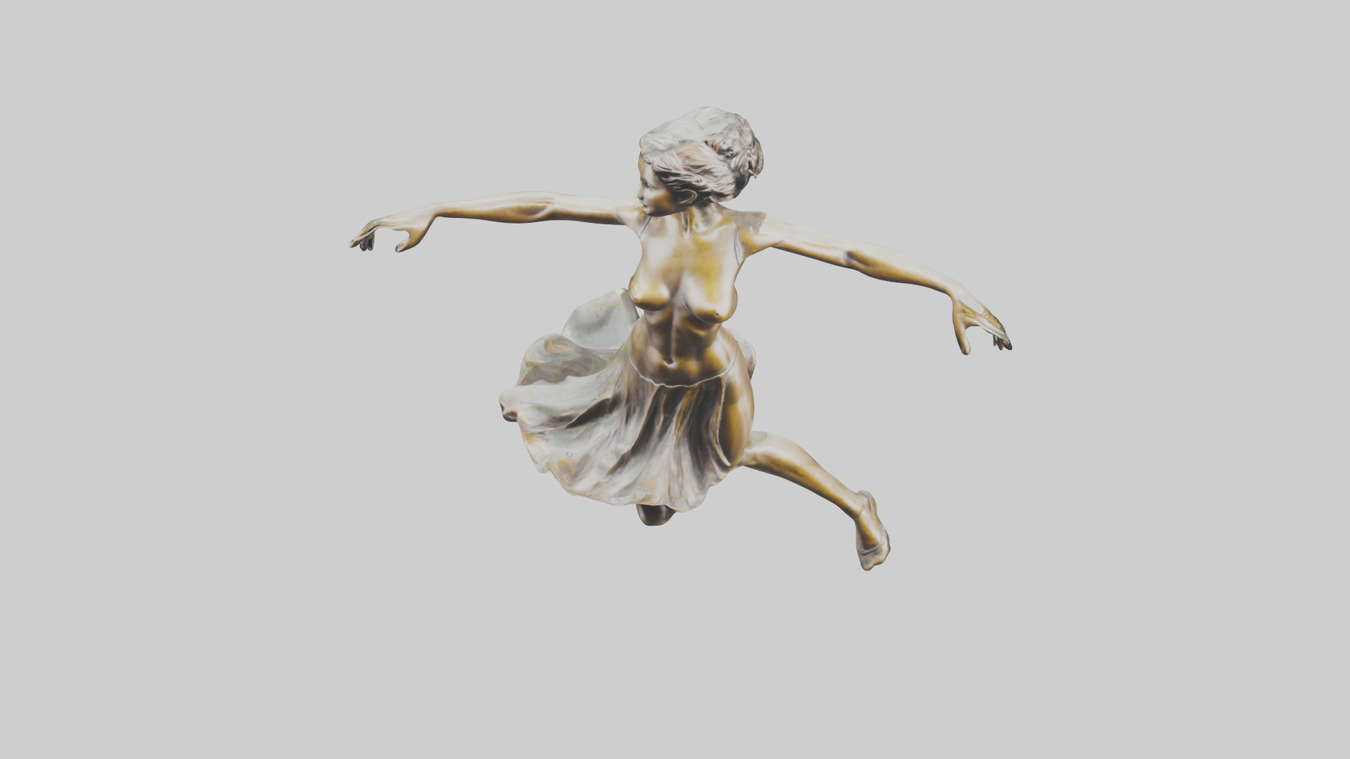 Leaping Dancer statue model Low-poly 3D model_16