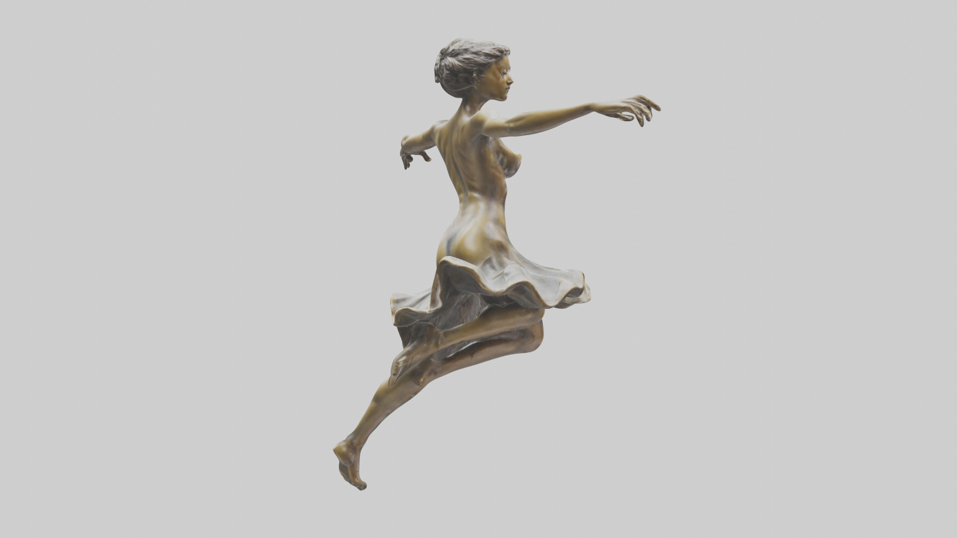 Leaping Dancer statue model Low-poly 3D model_2
