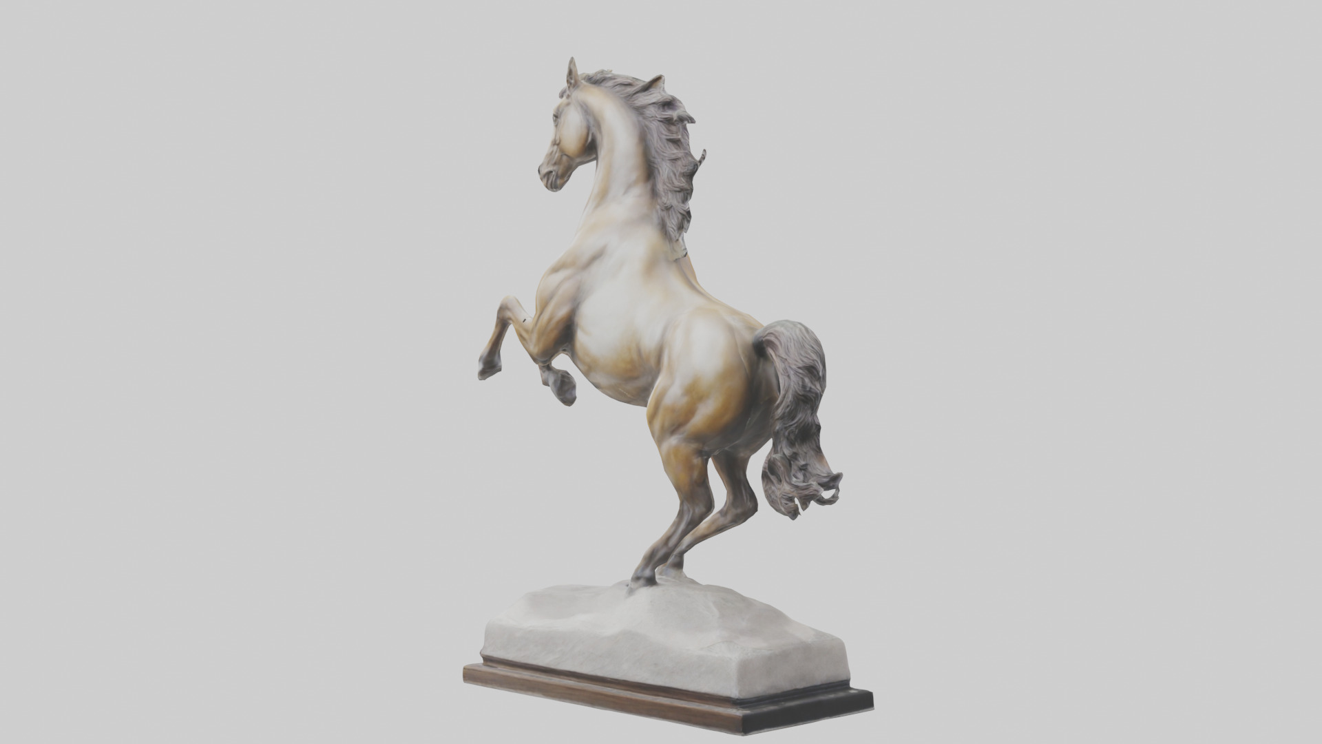 Leaping Horse statue model Low-poly 3D model_2