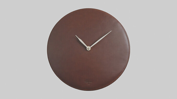 Leather Wall Clock model Low-poly 3D model