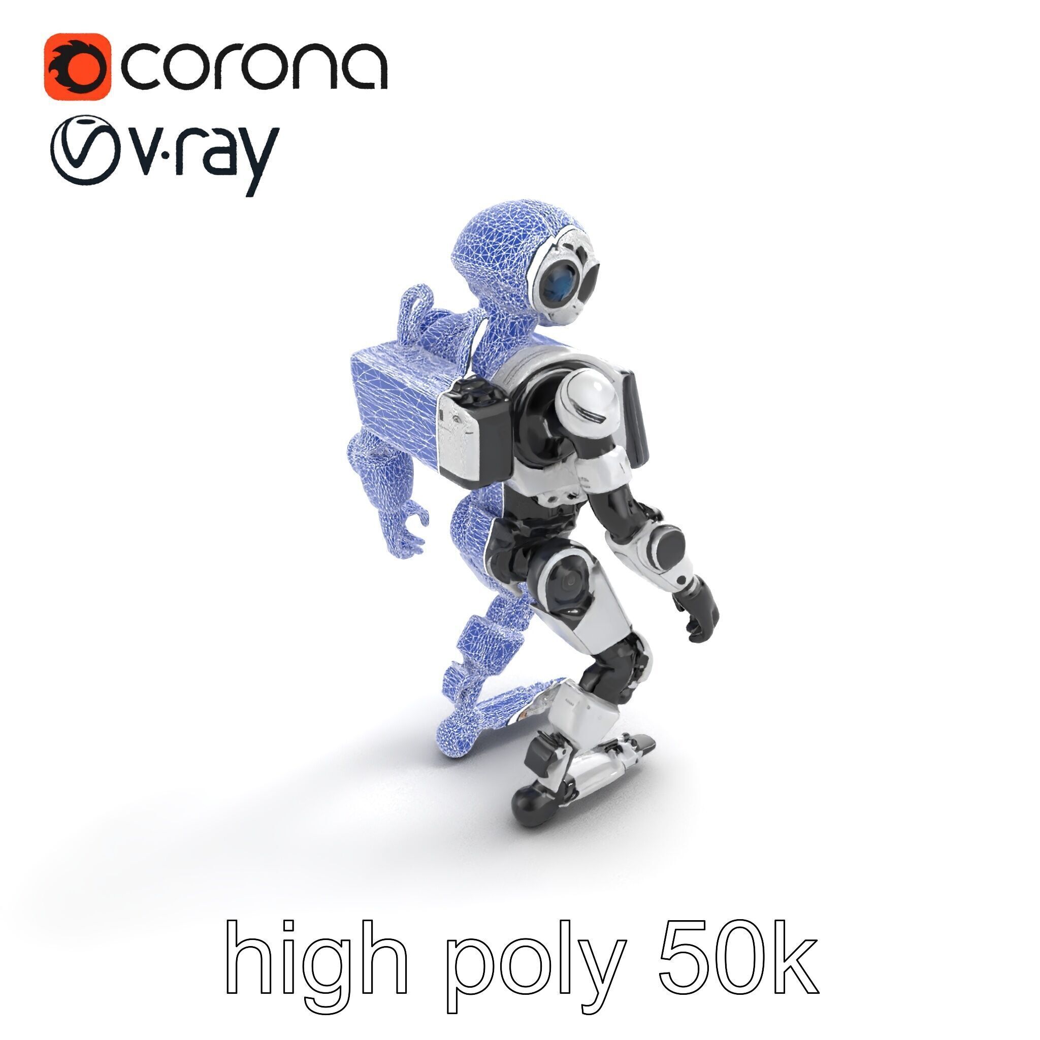 Cybernetic Repair Unit Humanoid model pack Low-poly 3D model_23