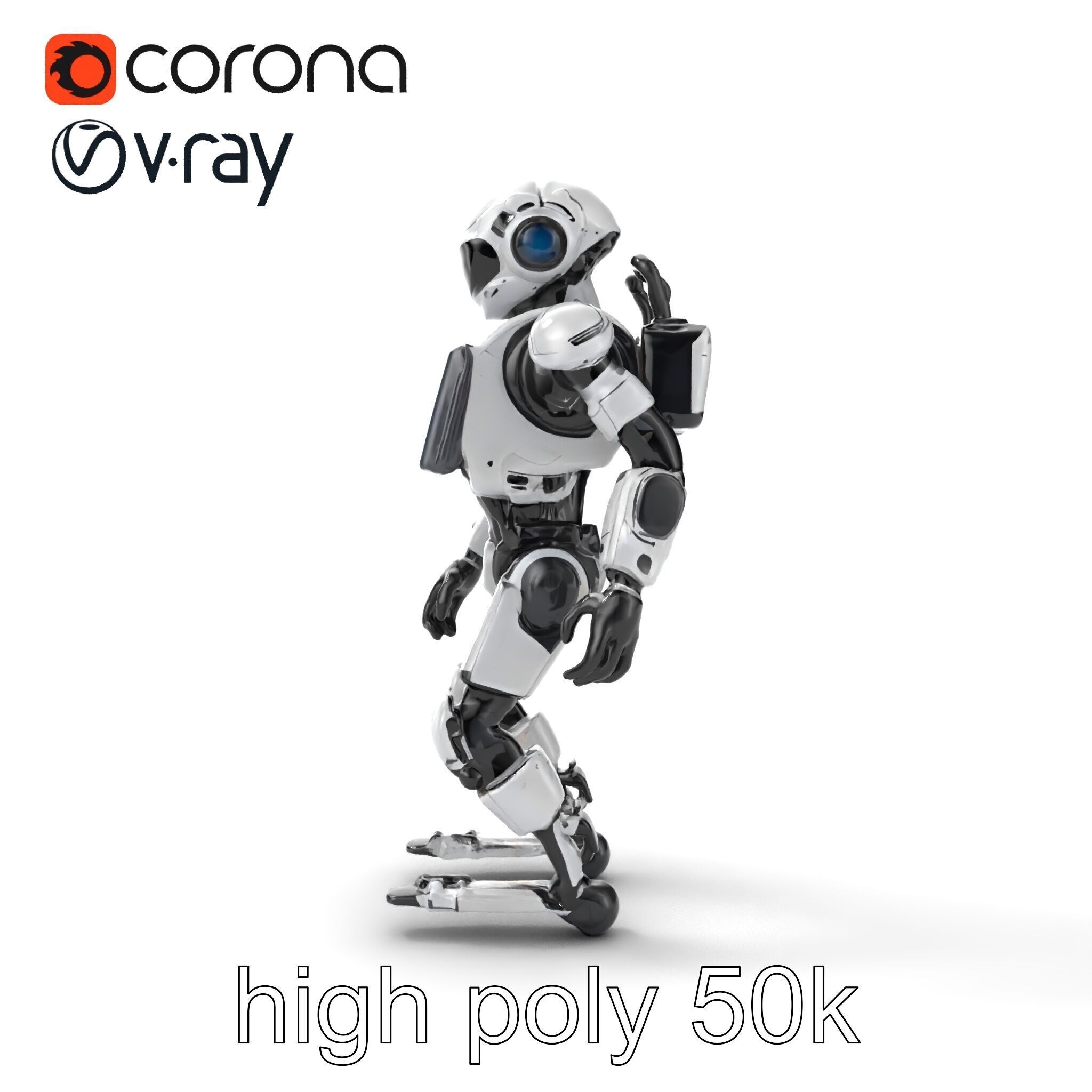 Cybernetic Repair Unit Humanoid model pack Low-poly 3D model_32