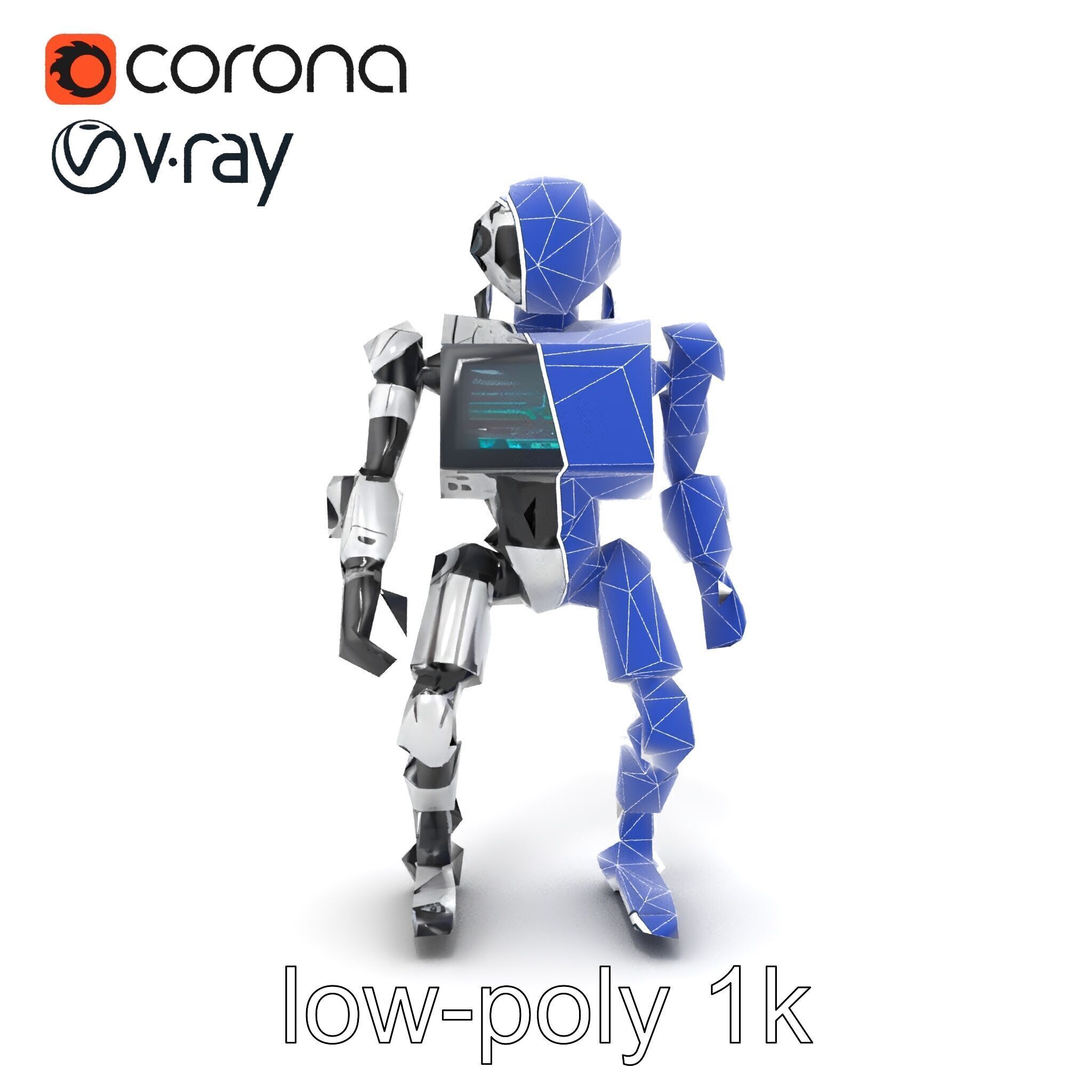 Cybernetic Repair Unit Humanoid model pack Low-poly 3D model_26