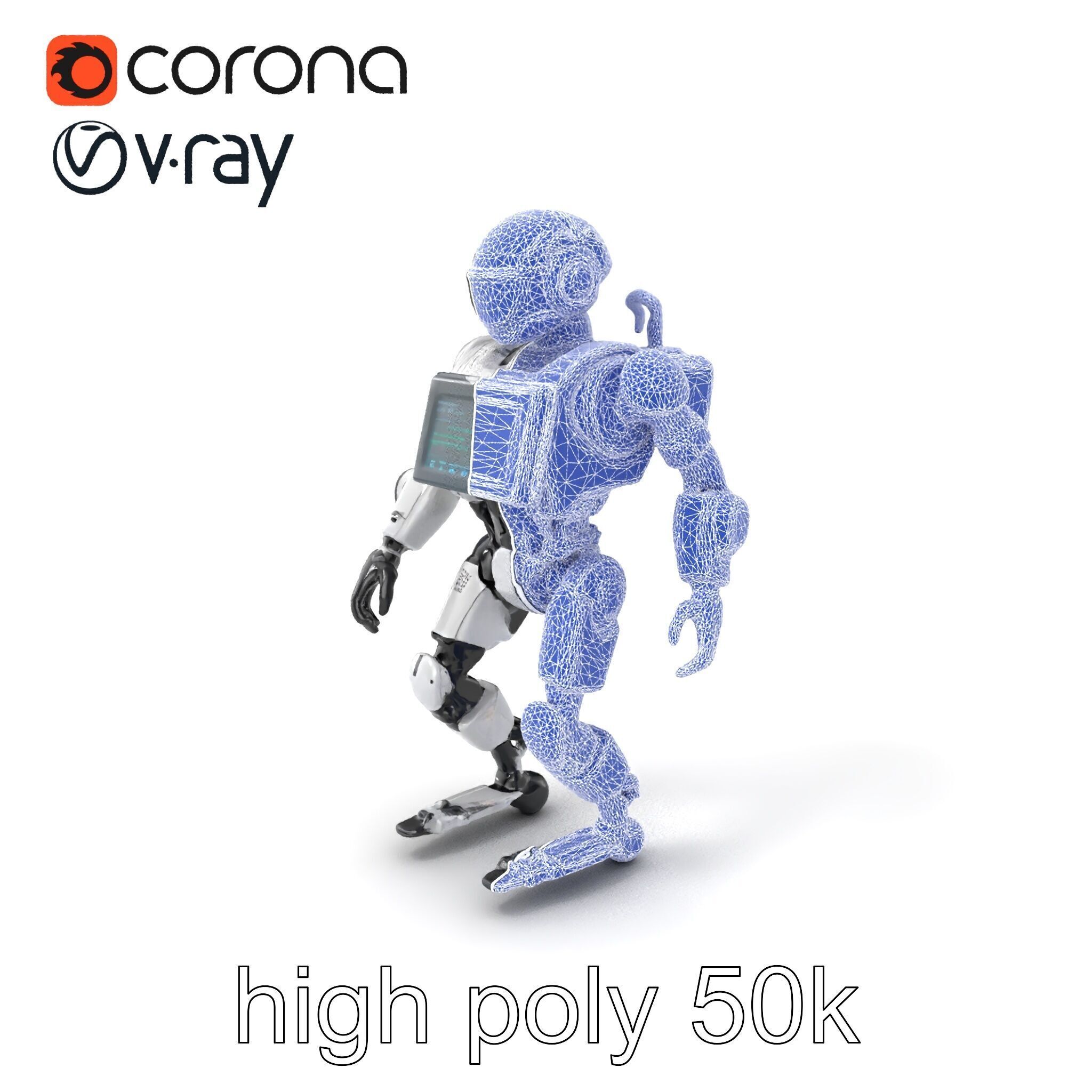 Cybernetic Repair Unit Humanoid model pack Low-poly 3D model_10