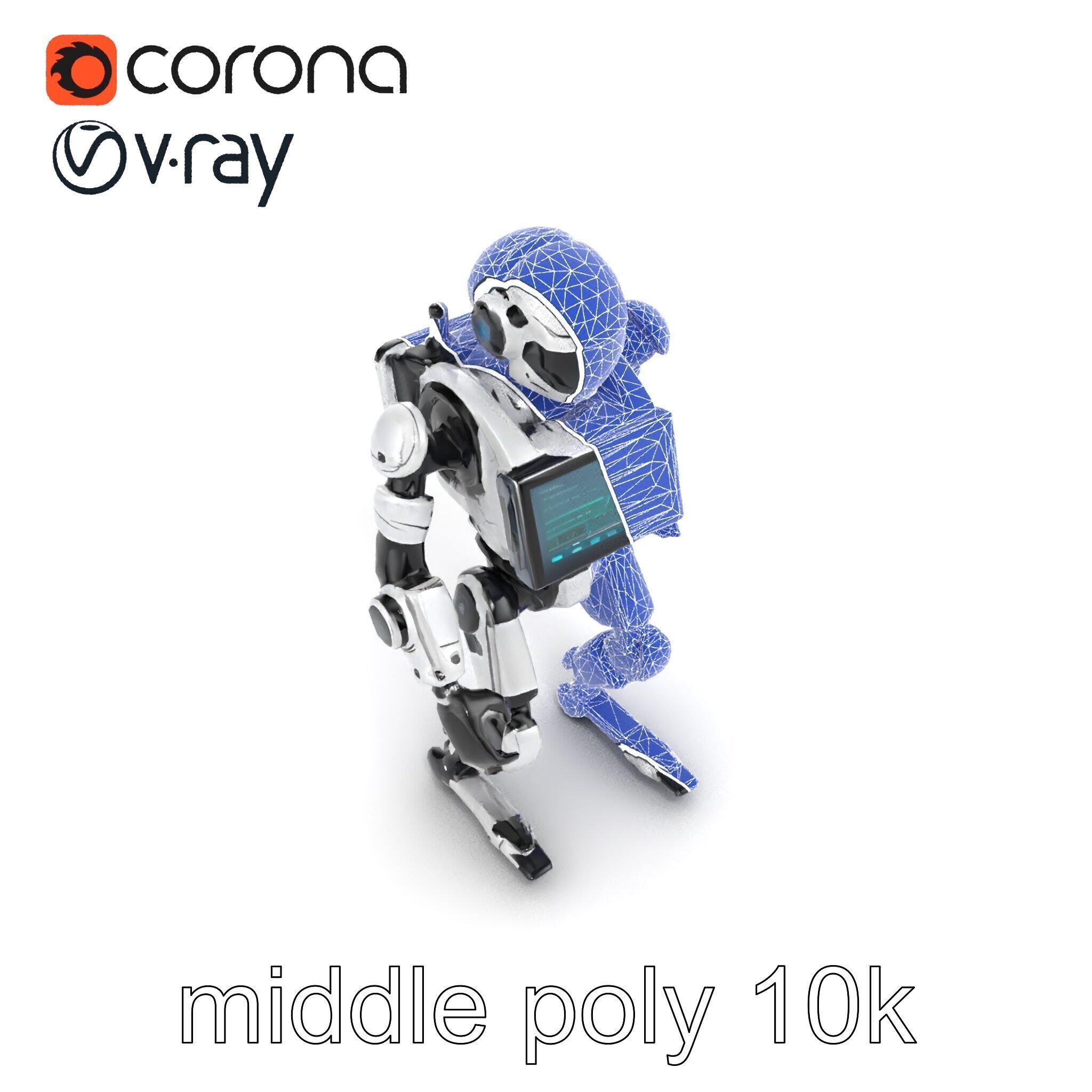 Cybernetic Repair Unit Humanoid model pack Low-poly 3D model_25