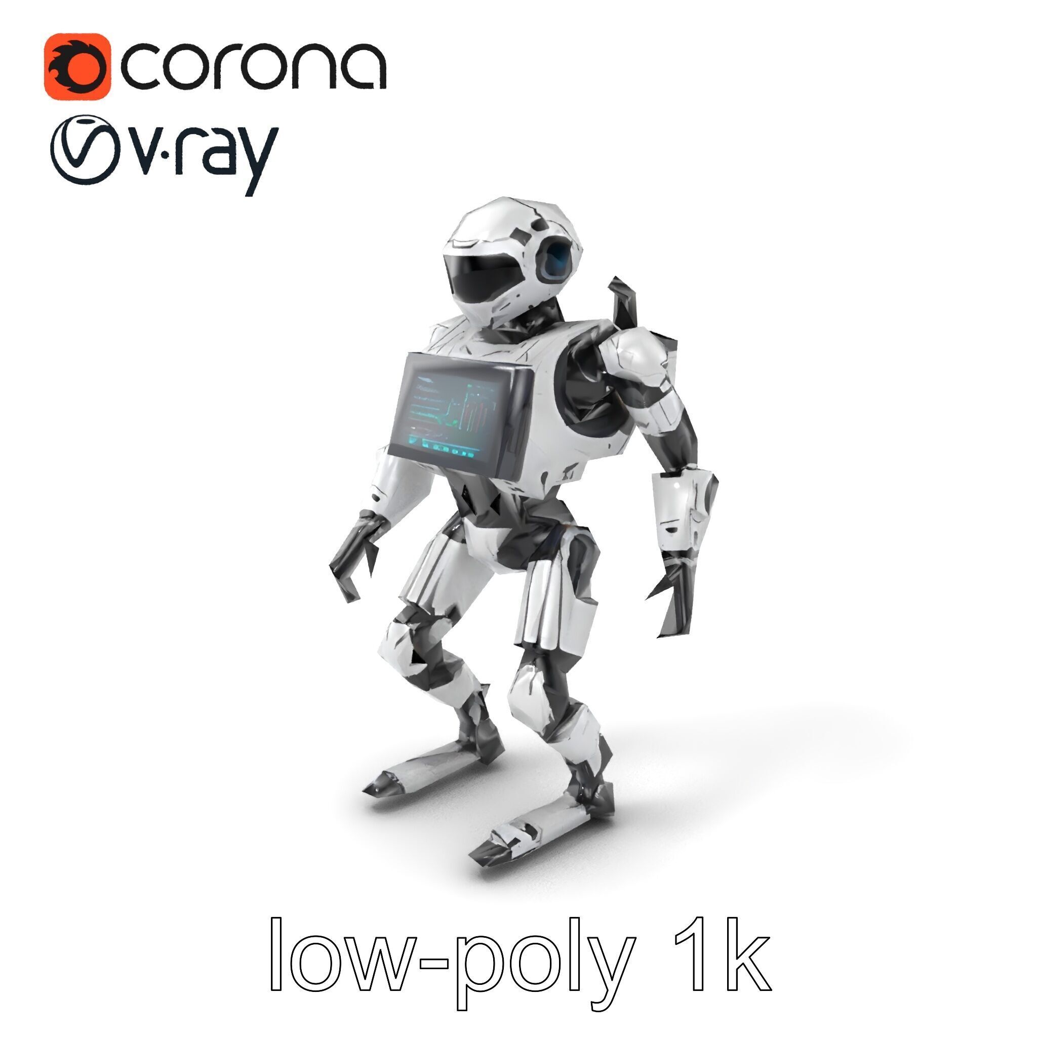 Cybernetic Repair Unit Humanoid model pack Low-poly 3D model_5