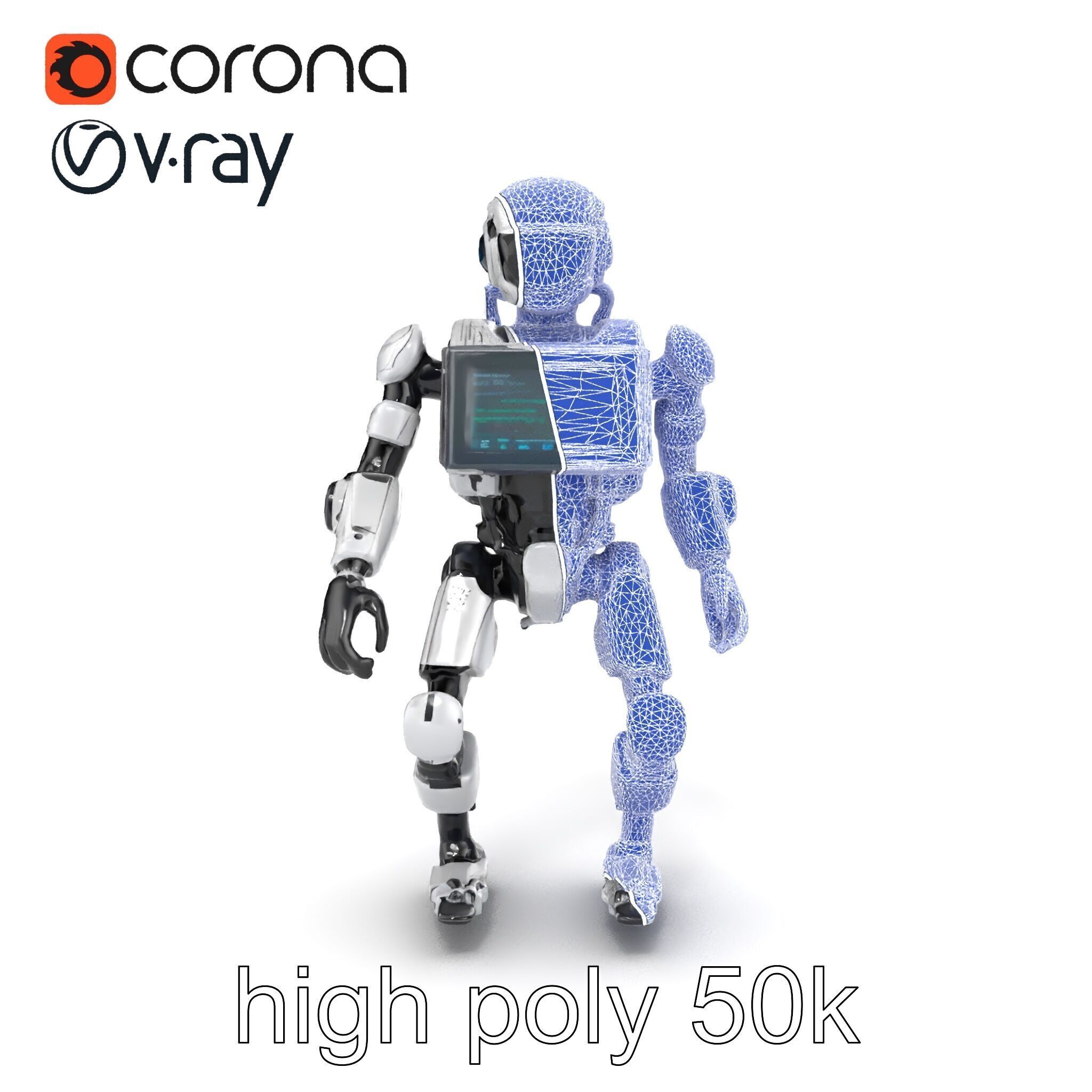 Cybernetic Repair Unit Humanoid model pack Low-poly 3D model_31