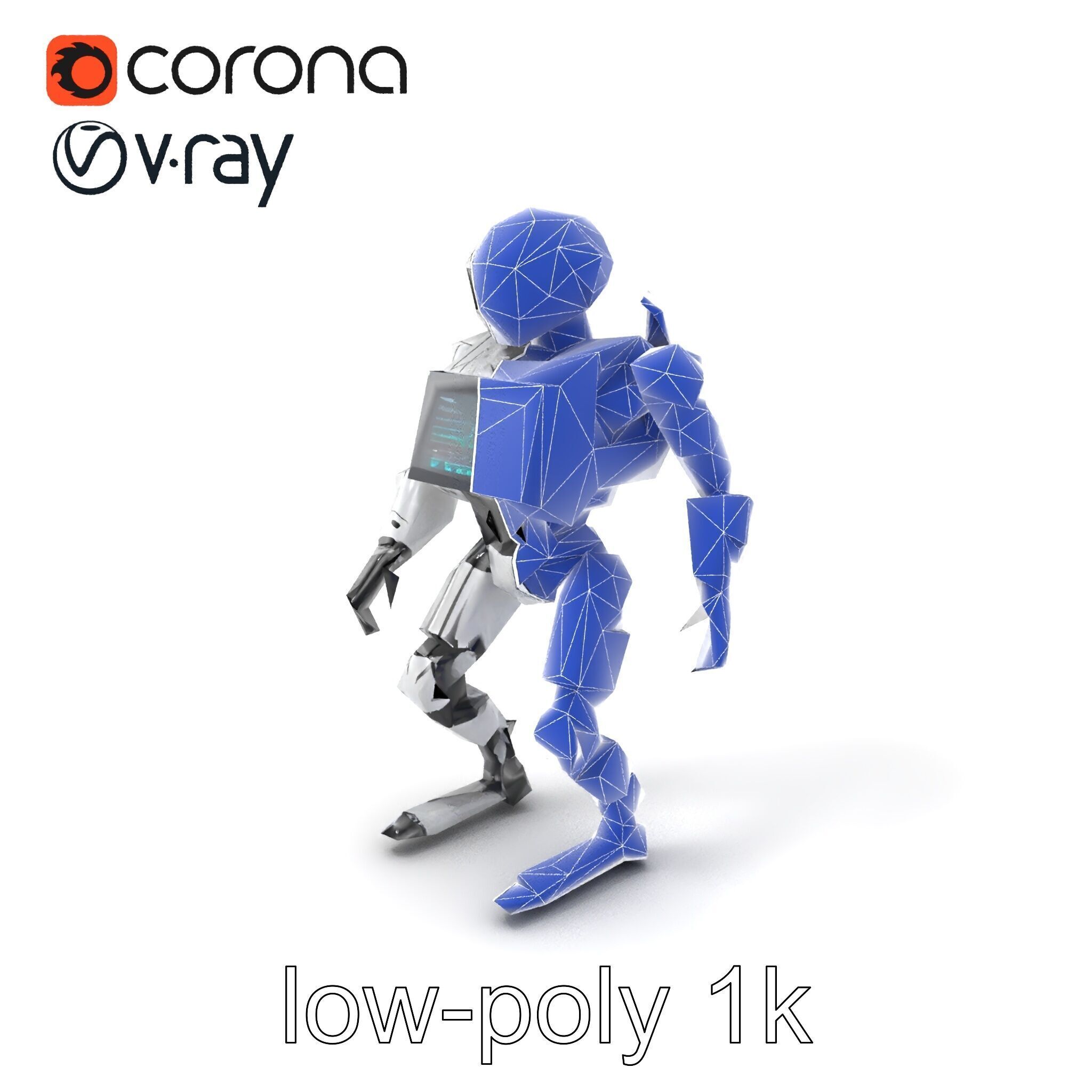 Cybernetic Repair Unit Humanoid model pack Low-poly 3D model_7