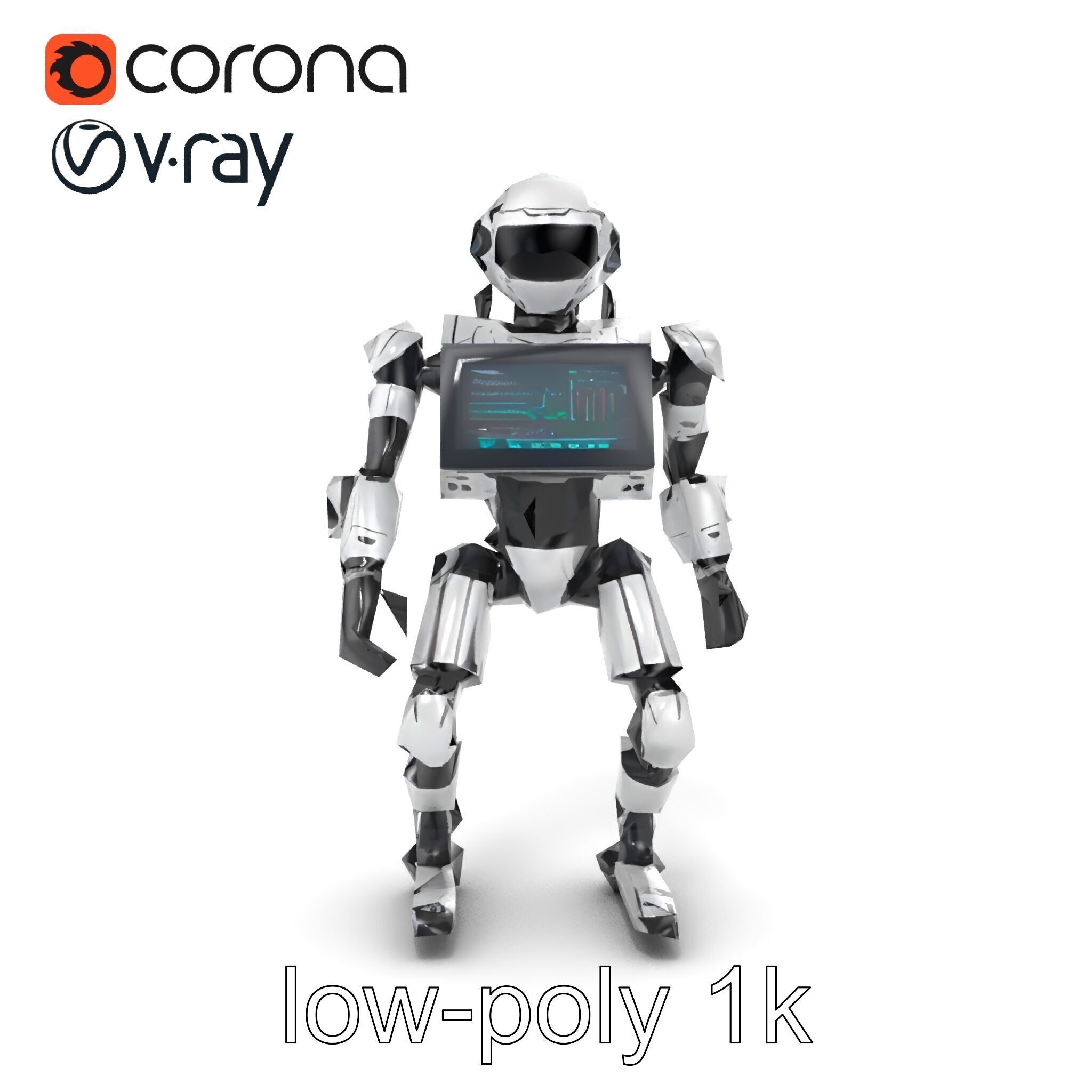 Cybernetic Repair Unit Humanoid model pack Low-poly 3D model_12