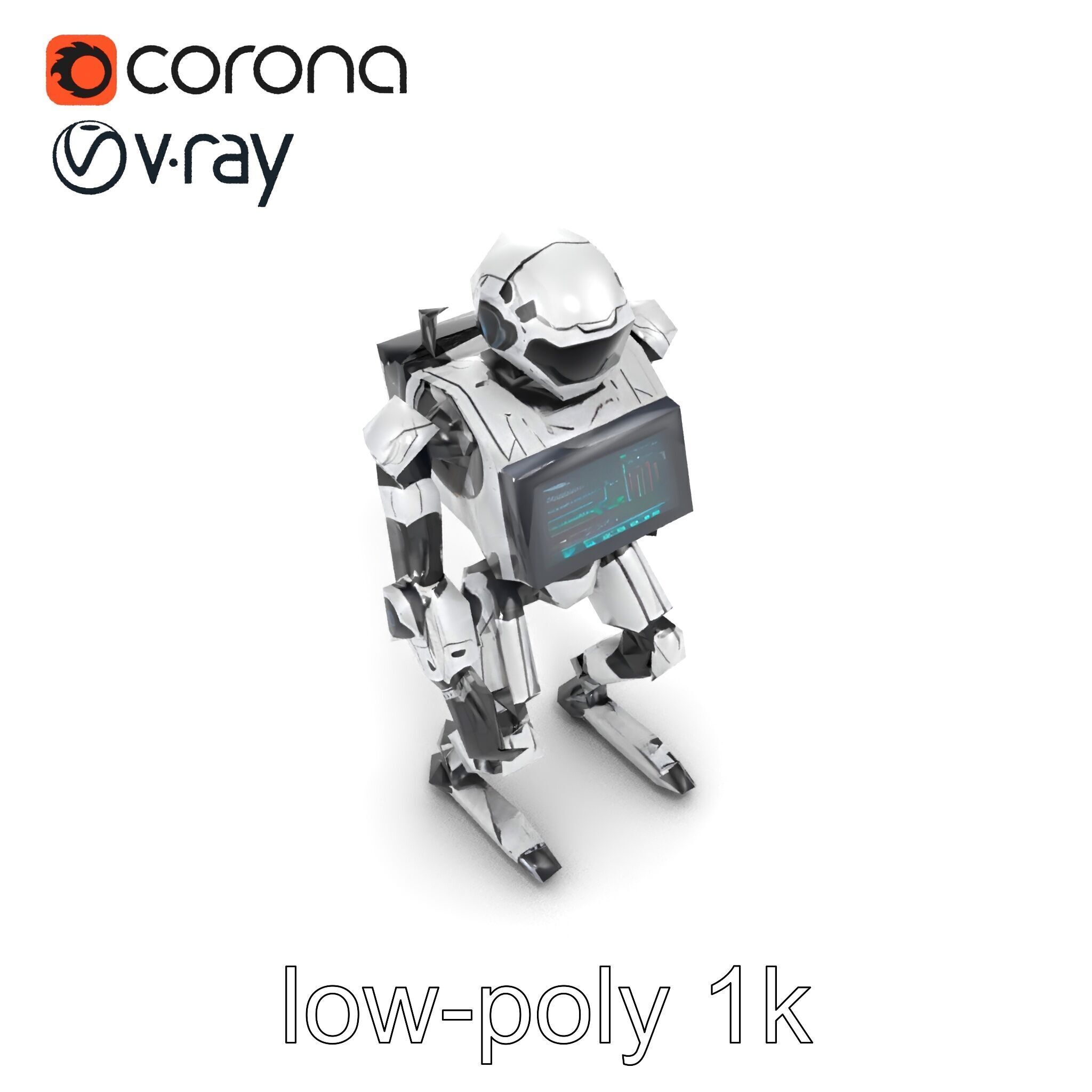 Cybernetic Repair Unit Humanoid model pack Low-poly 3D model_13