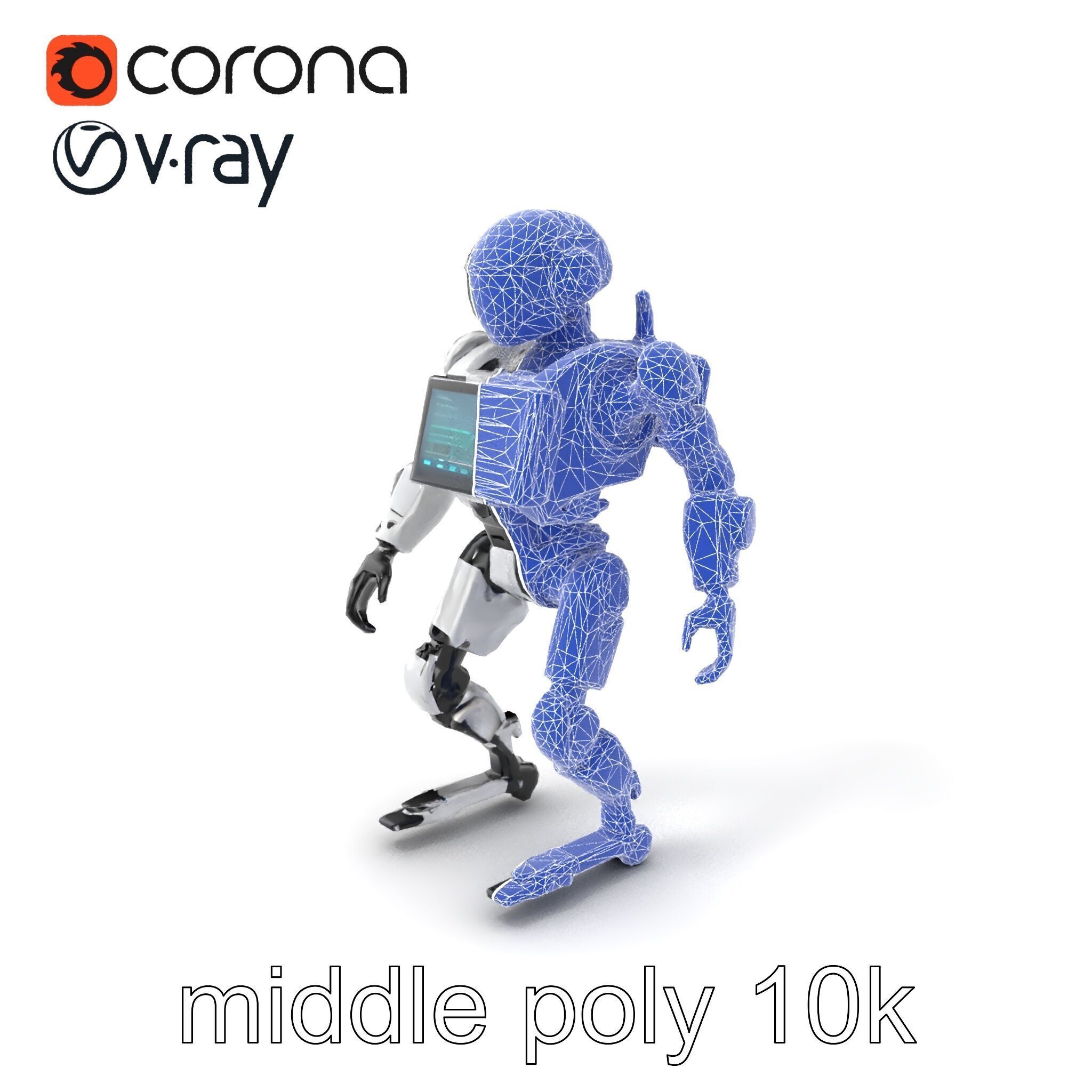 Cybernetic Repair Unit Humanoid model pack Low-poly 3D model_6