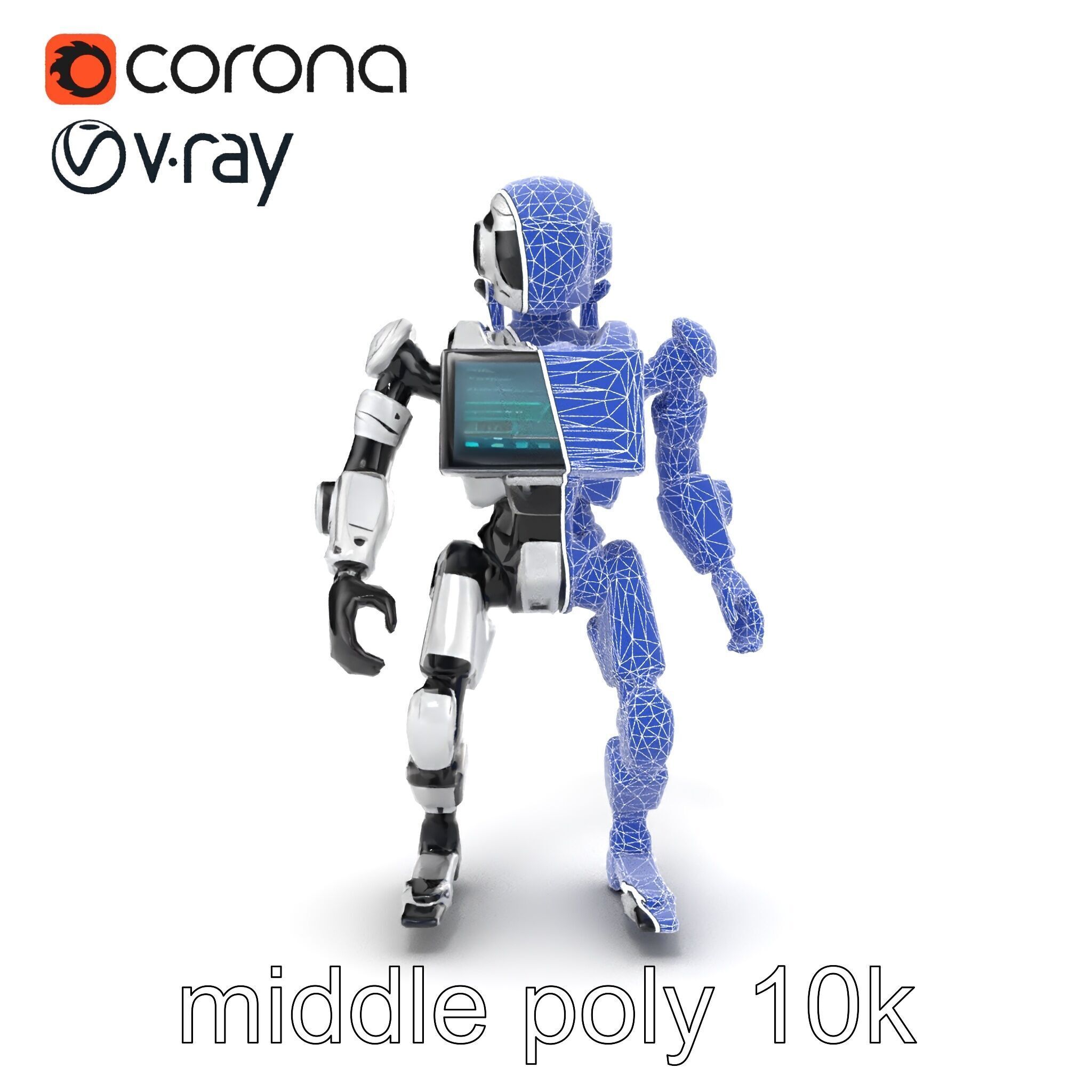 Cybernetic Repair Unit Humanoid model pack Low-poly 3D model_18