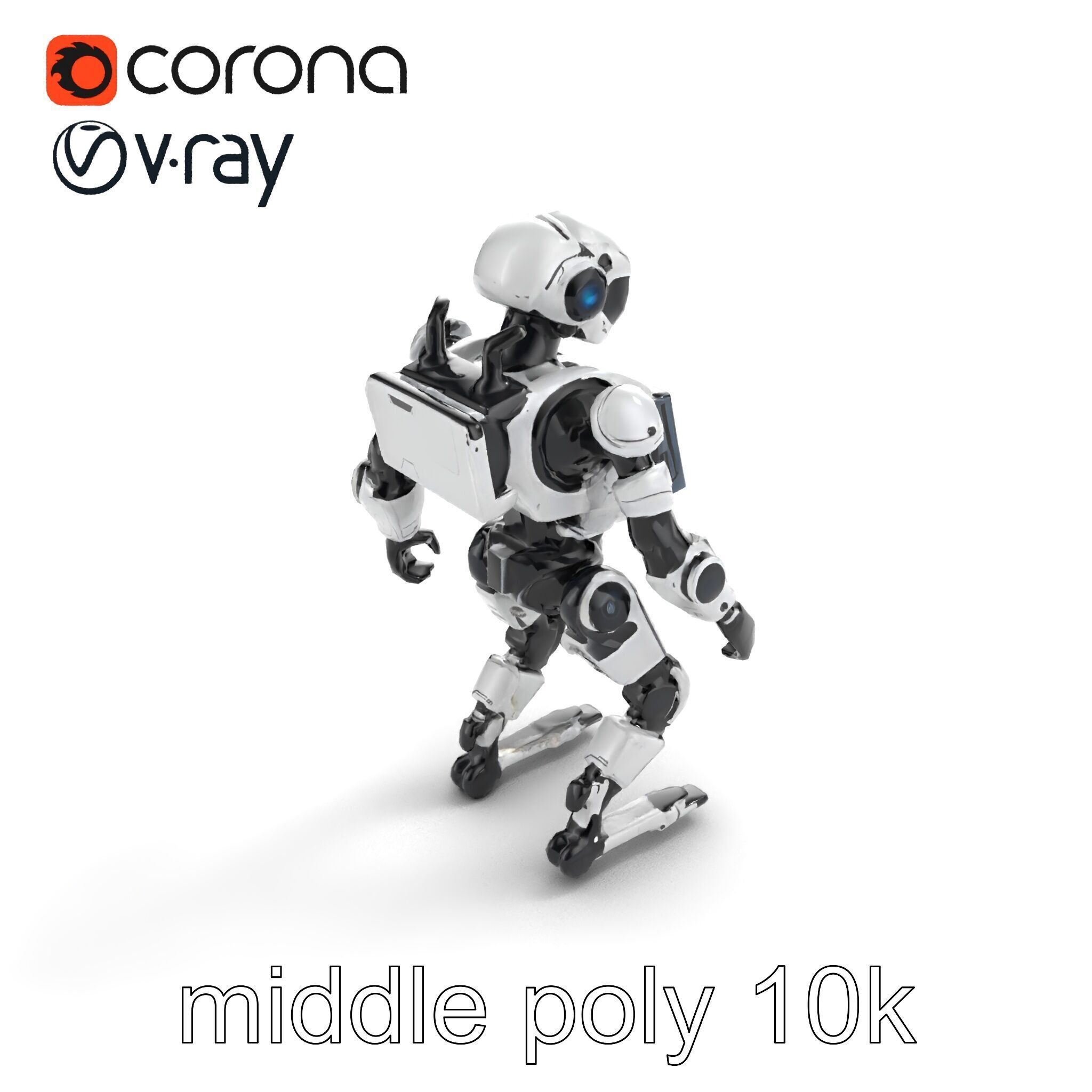 Cybernetic Repair Unit Humanoid model pack Low-poly 3D model_8