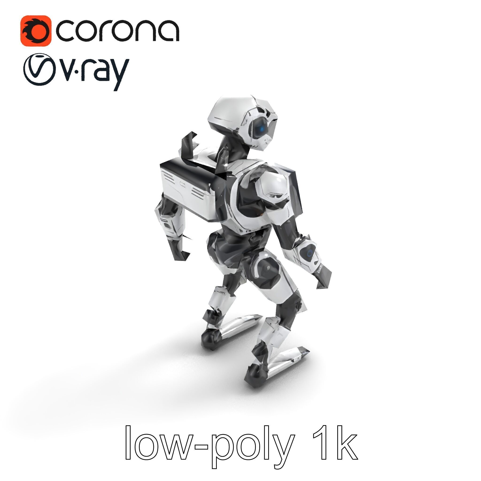 Cybernetic Repair Unit Humanoid model pack Low-poly 3D model_9