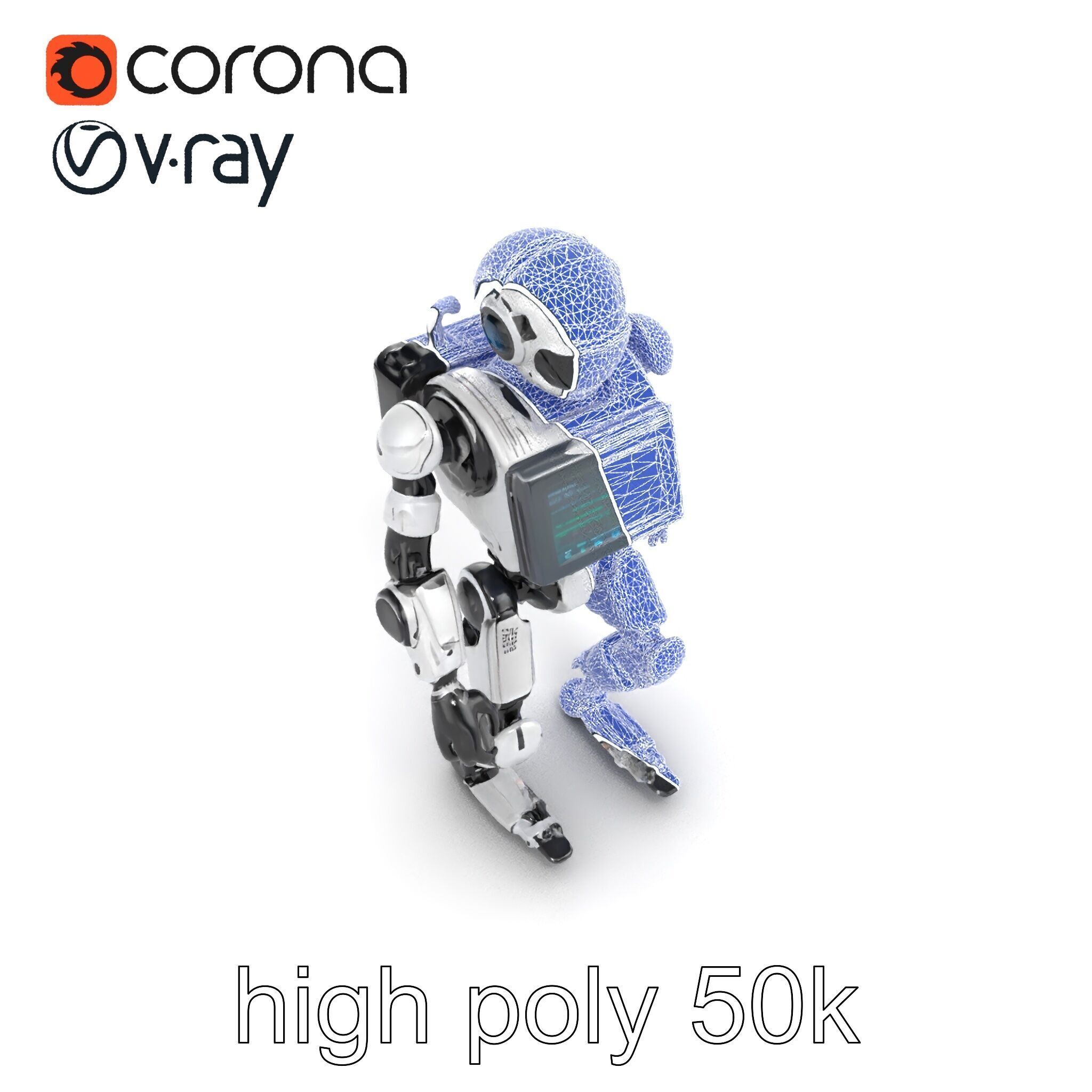 Cybernetic Repair Unit Humanoid model pack Low-poly 3D model_28