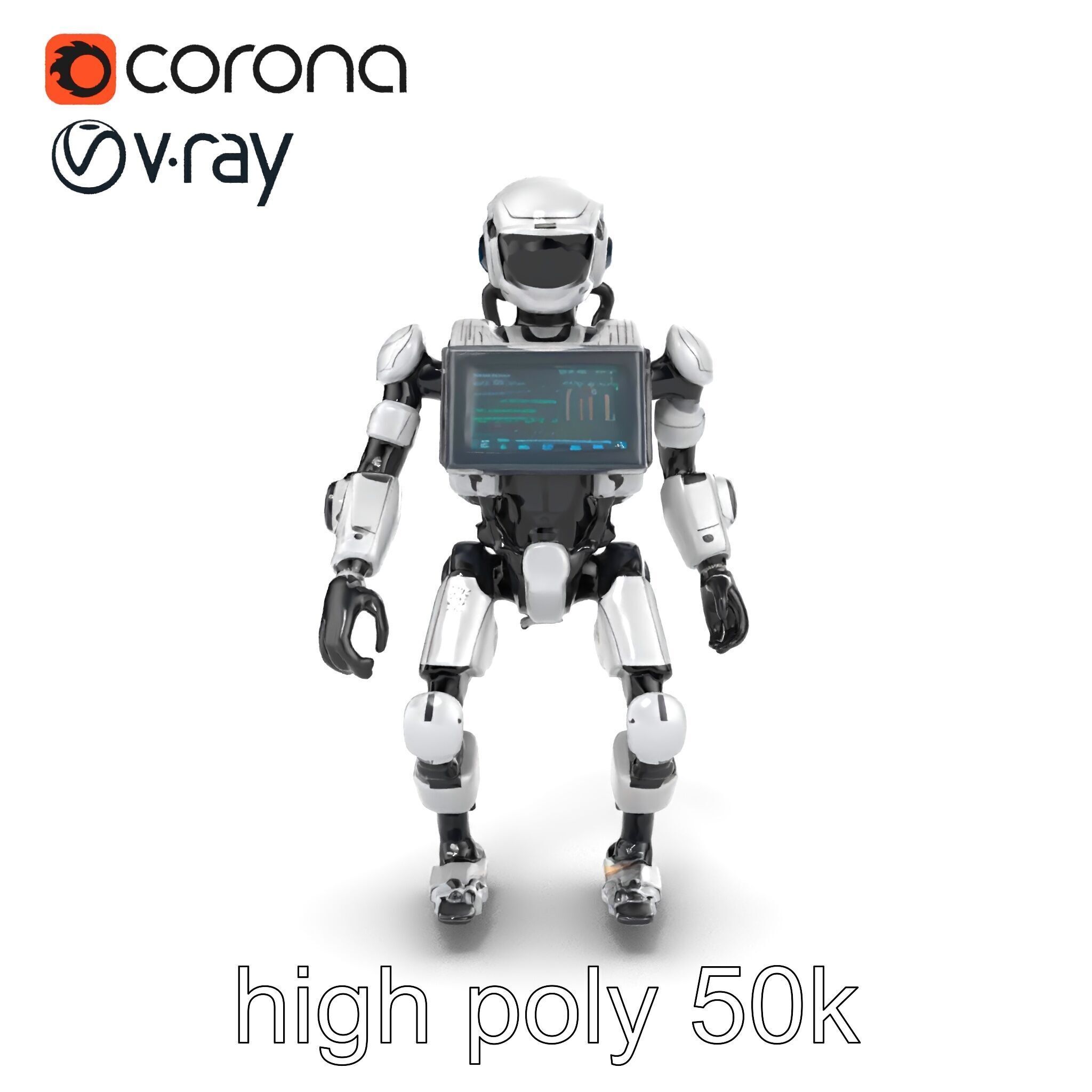 Cybernetic Repair Unit Humanoid model pack Low-poly 3D model_24