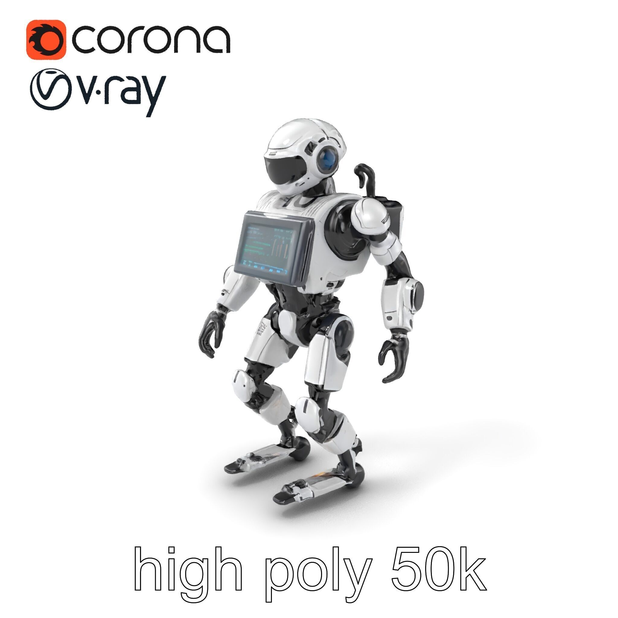 Cybernetic Repair Unit Humanoid model pack Low-poly 3D model_2