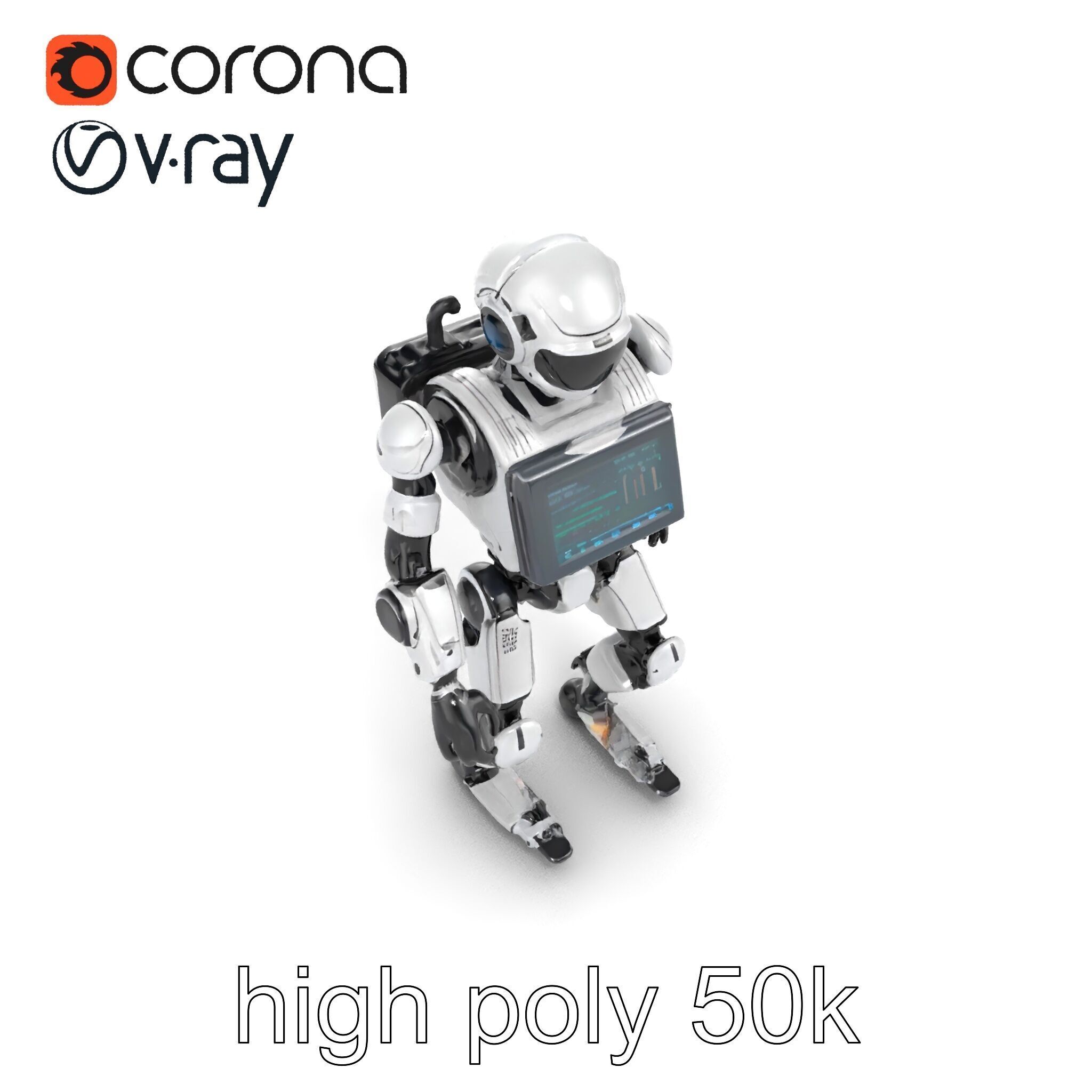 Cybernetic Repair Unit Humanoid model pack Low-poly 3D model_17