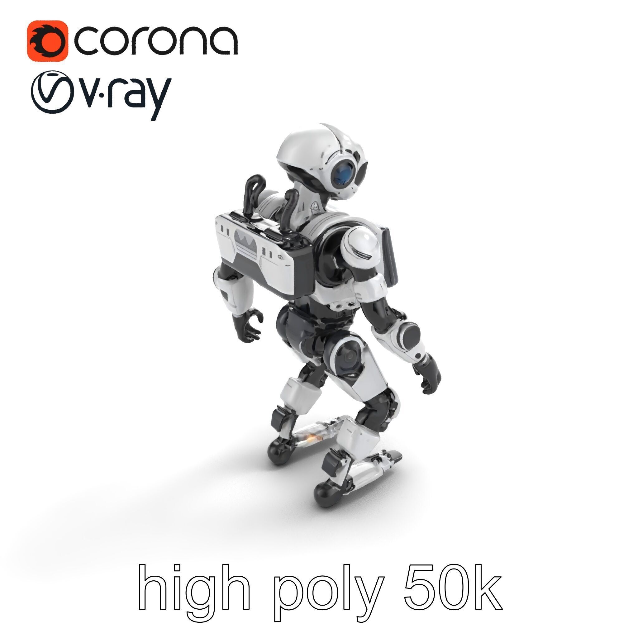 Cybernetic Repair Unit Humanoid model pack Low-poly 3D model_29