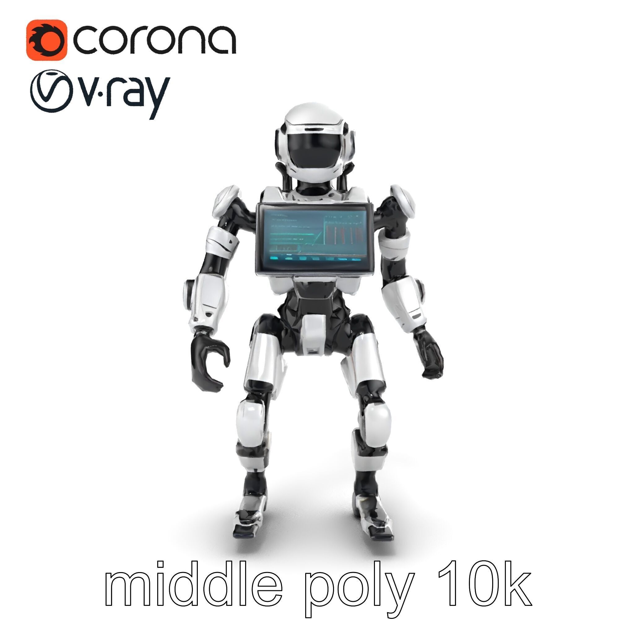 Cybernetic Repair Unit Humanoid model pack Low-poly 3D model_14