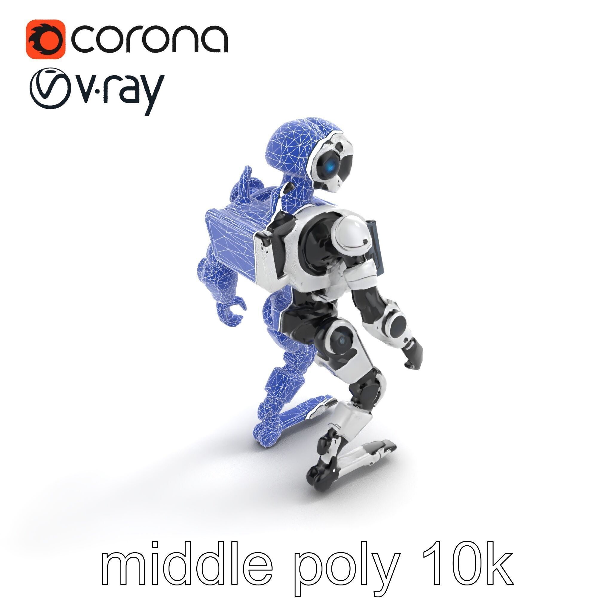 Cybernetic Repair Unit Humanoid model pack Low-poly 3D model_11