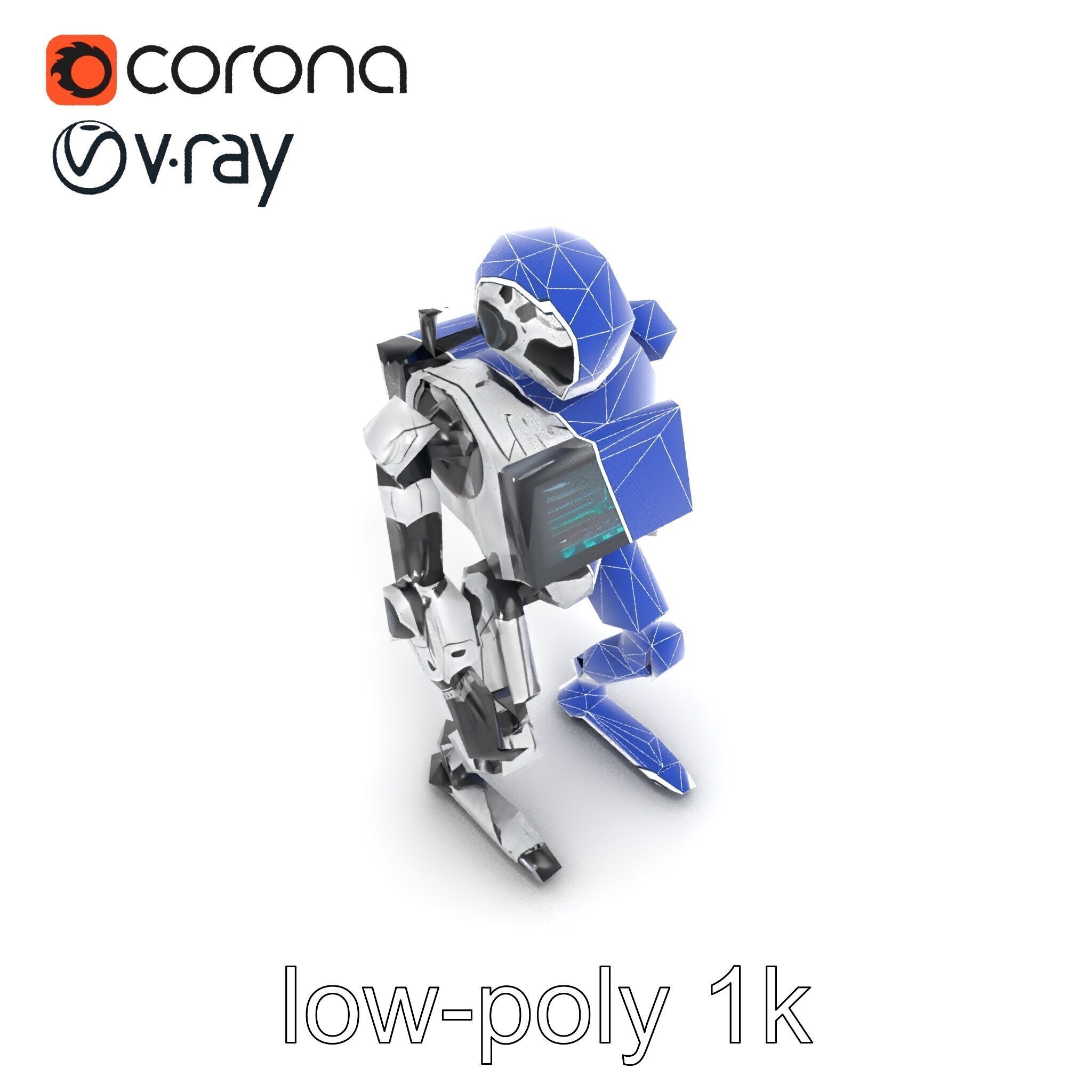 Cybernetic Repair Unit Humanoid model pack Low-poly 3D model_16