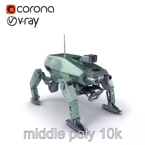 Quadrupedal Surveillance Droid Model Pack Low-poly 3D model