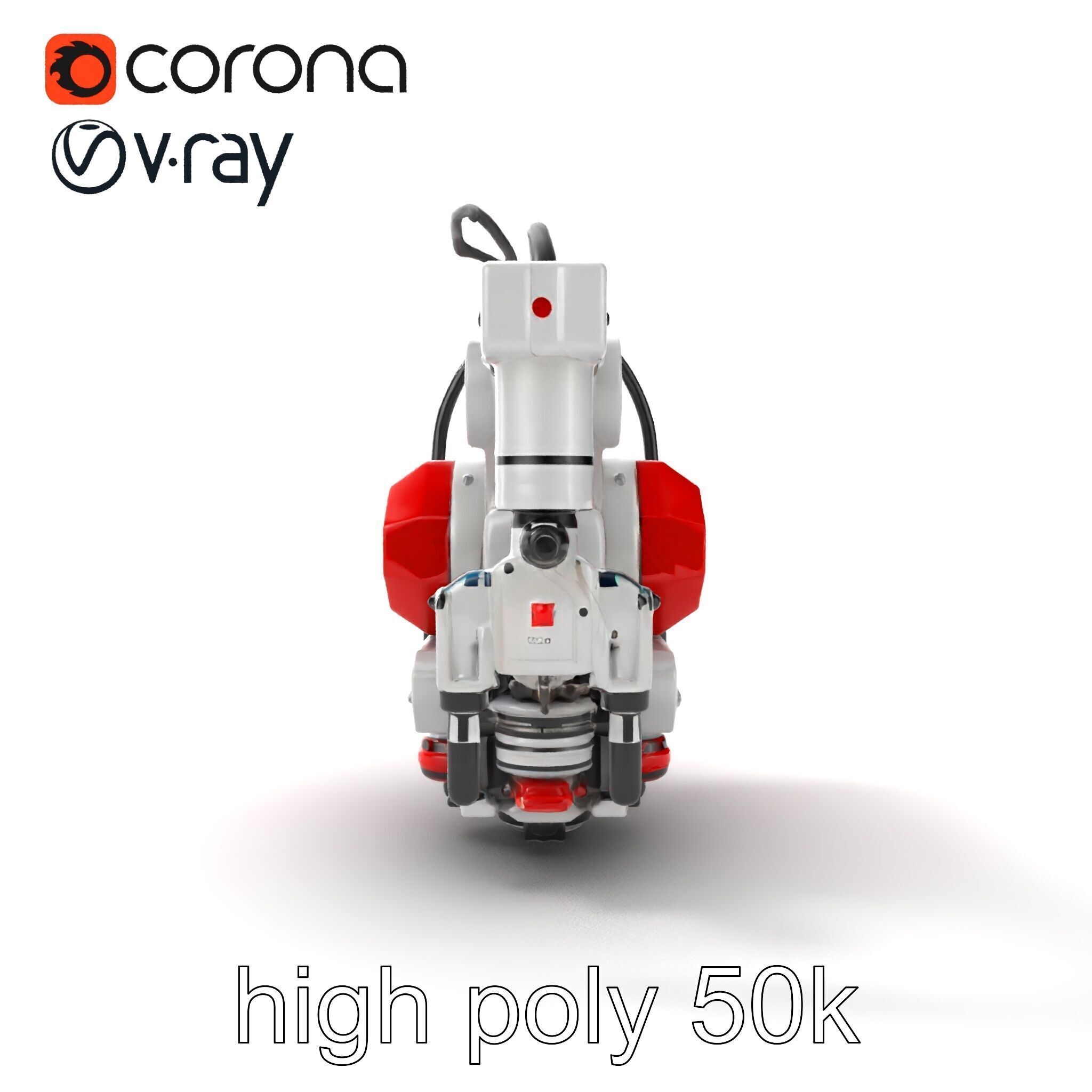 Industrial Painting Robot Model Pack with Extendable Arms Low-poly 3D model_15