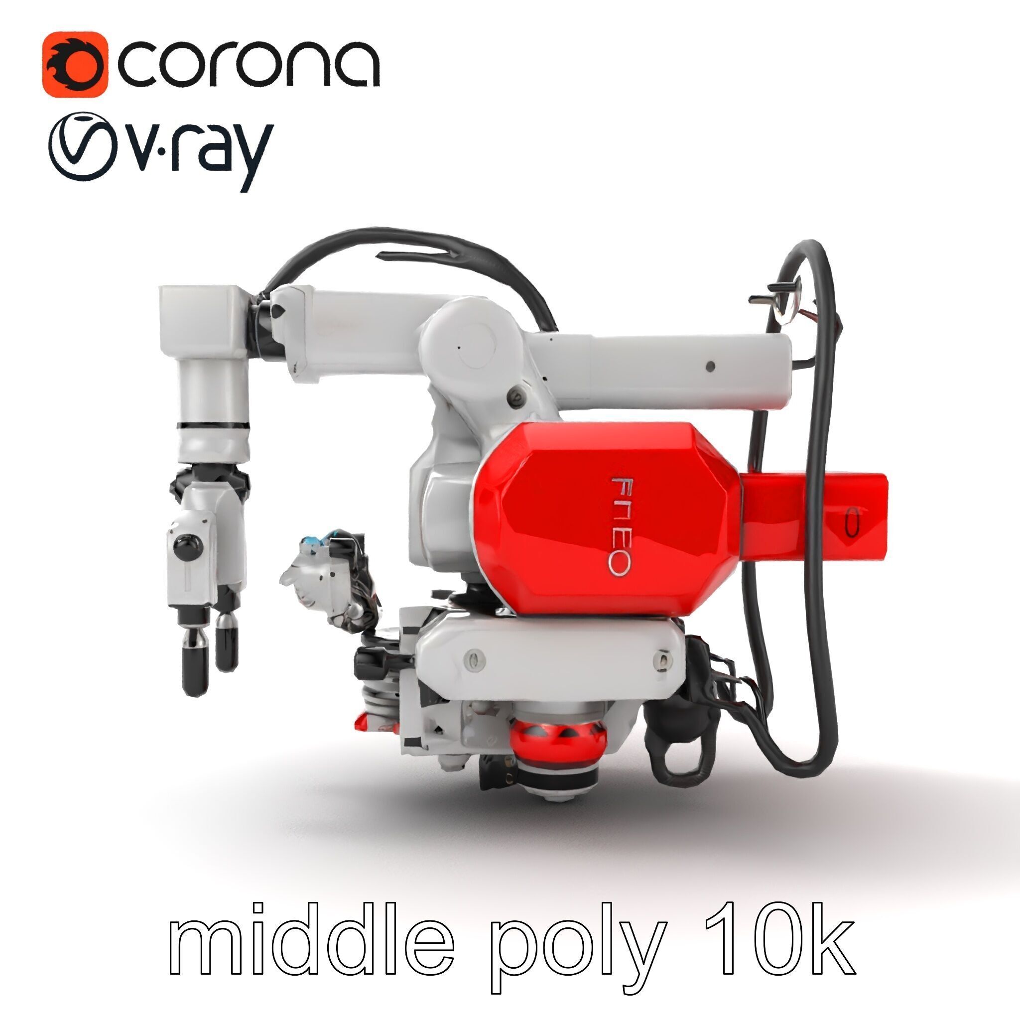 Industrial Painting Robot Model Pack with Extendable Arms Low-poly 3D model_19