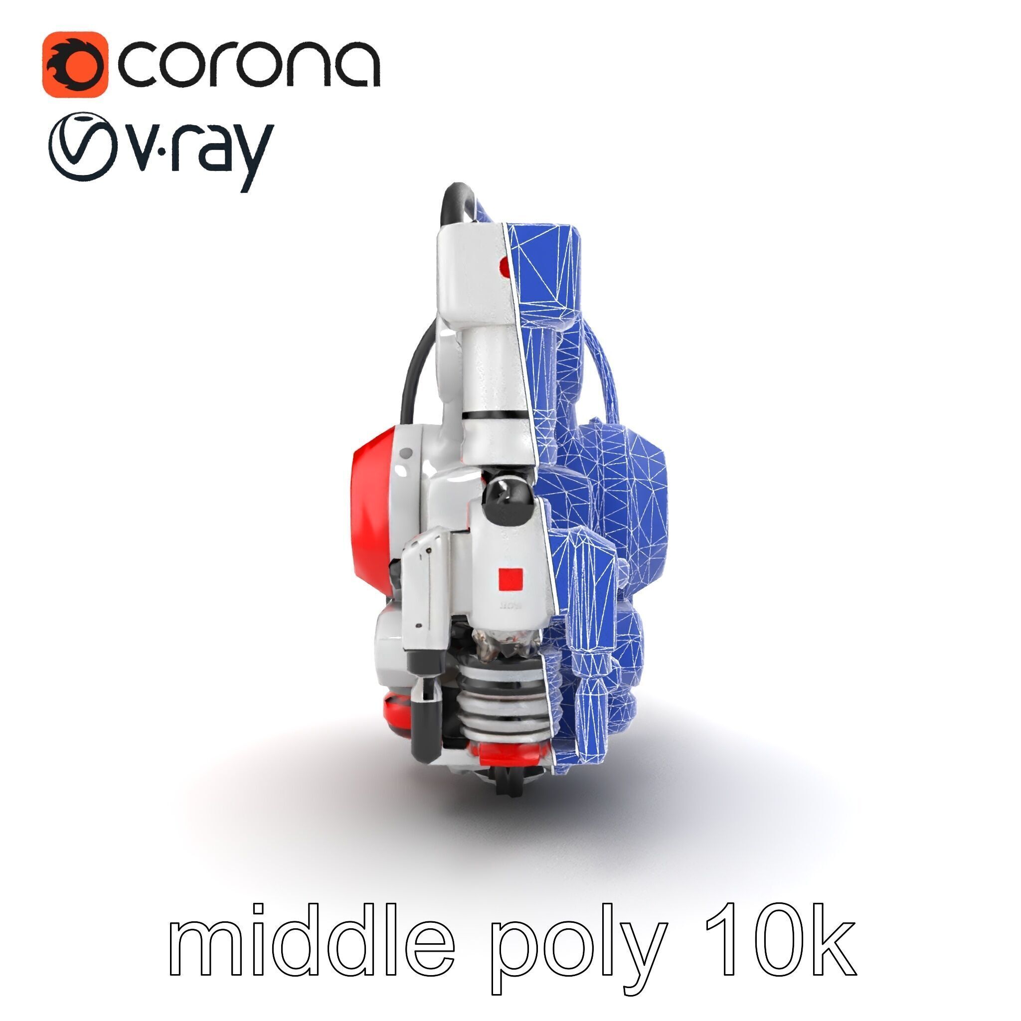 Industrial Painting Robot Model Pack with Extendable Arms Low-poly 3D model_25