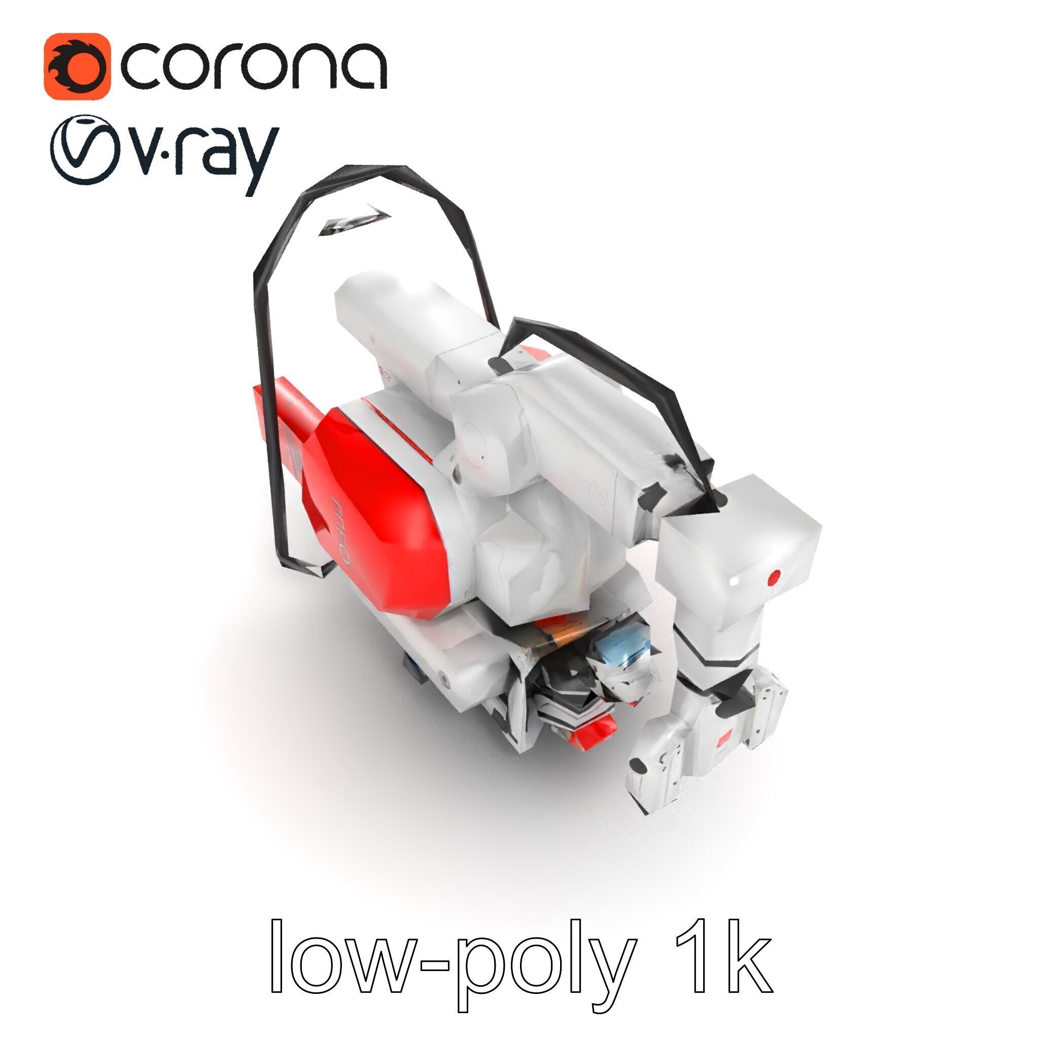 Industrial Painting Robot Model Pack with Extendable Arms Low-poly 3D model_22