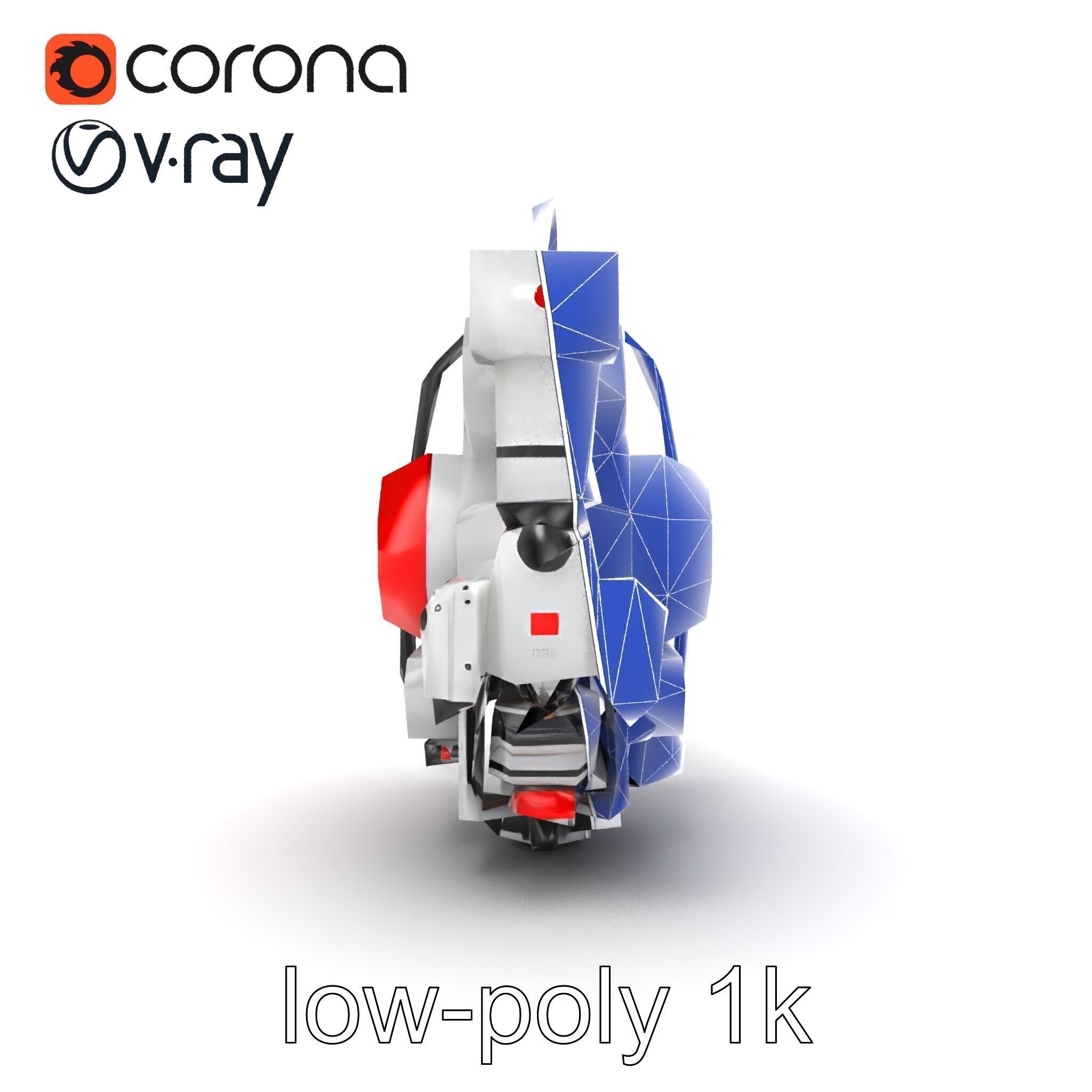 Industrial Painting Robot Model Pack with Extendable Arms Low-poly 3D model_24