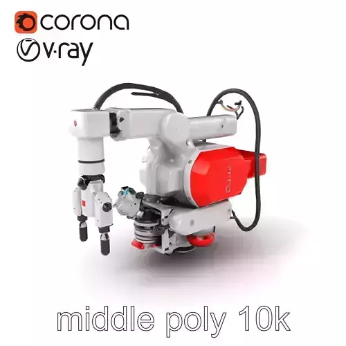 Industrial Painting Robot Model Pack with Extendable Arms Low-poly 3D model
