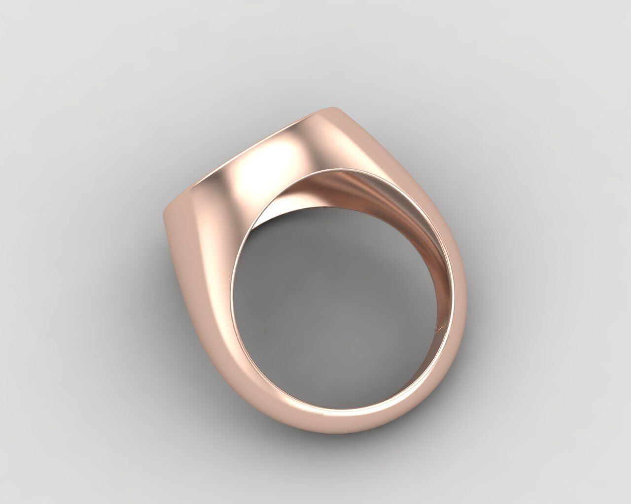 Round gemstone Ring Base 14MM top in All sizes 169-MWC 3D print model_10